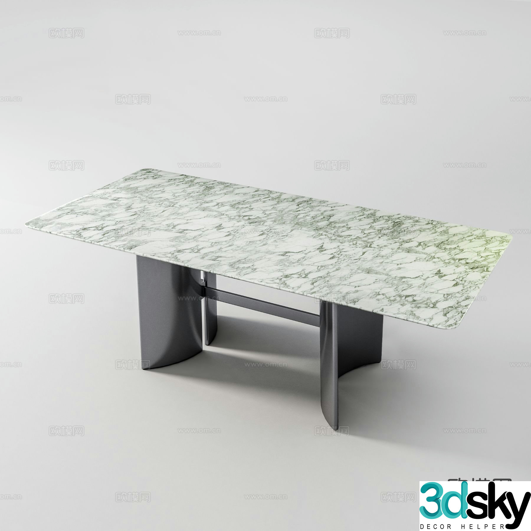 Italian dining table marble dining table 3d model