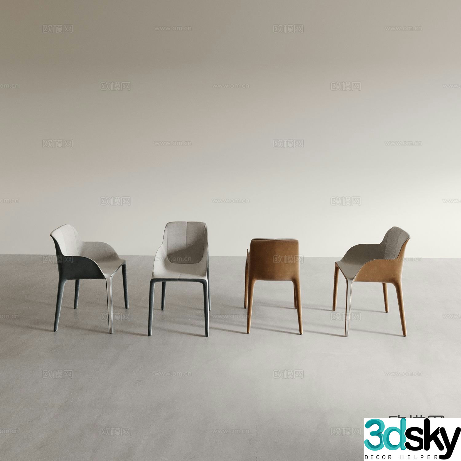 Dining chair tea chair leisure chair 3d model