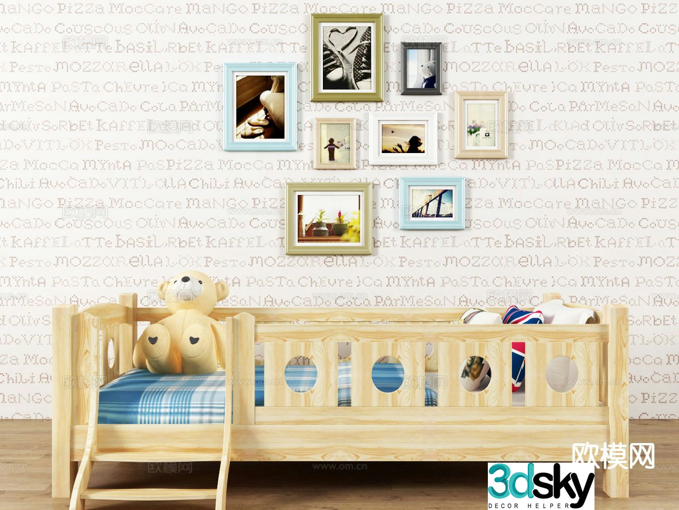 Nordic children’s bed 3d model
