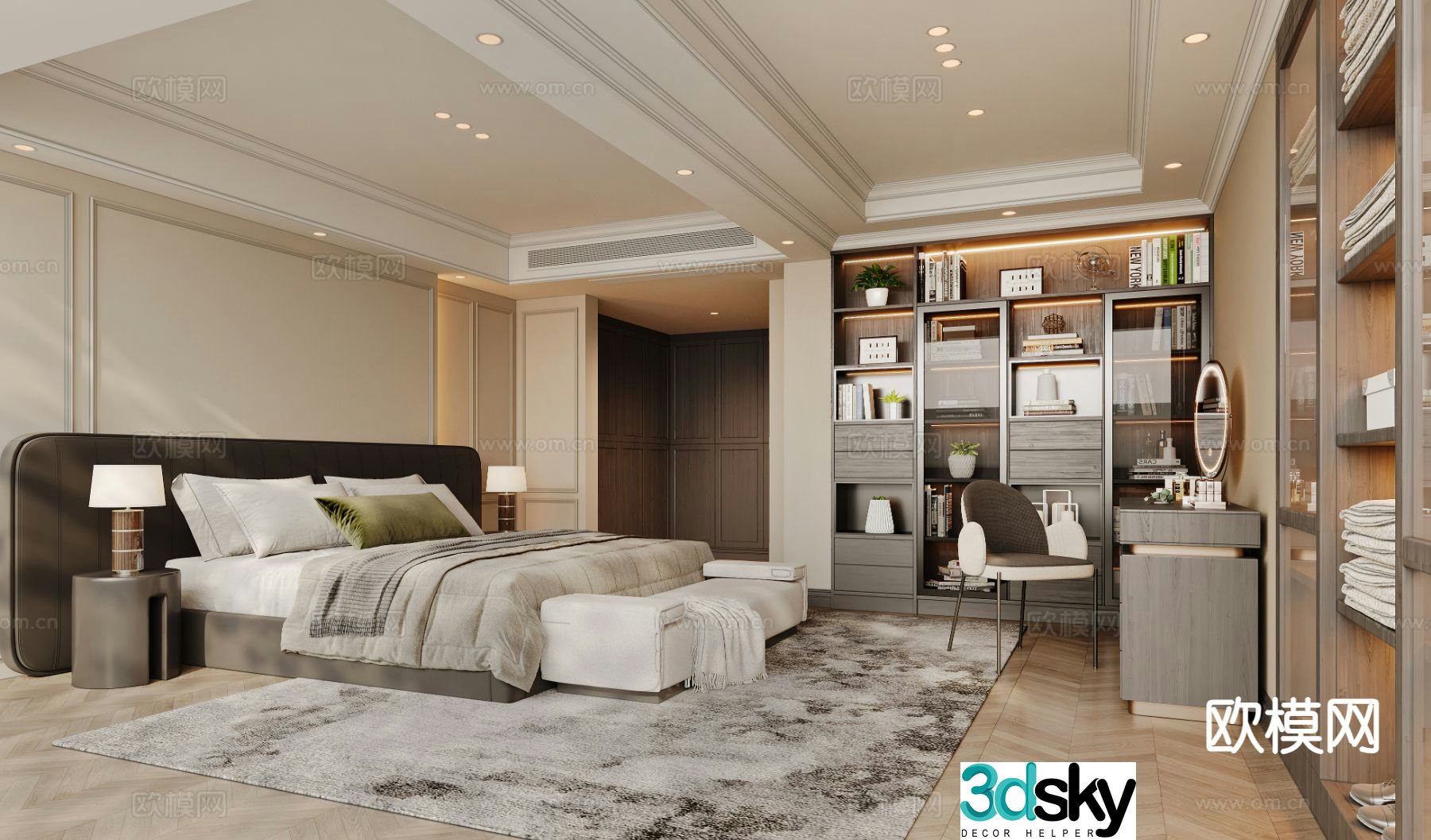 Modern bedroom master bedroom 3d model