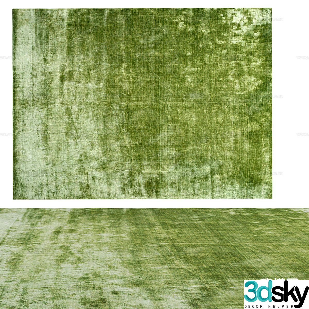 Modern green carpet 3d model