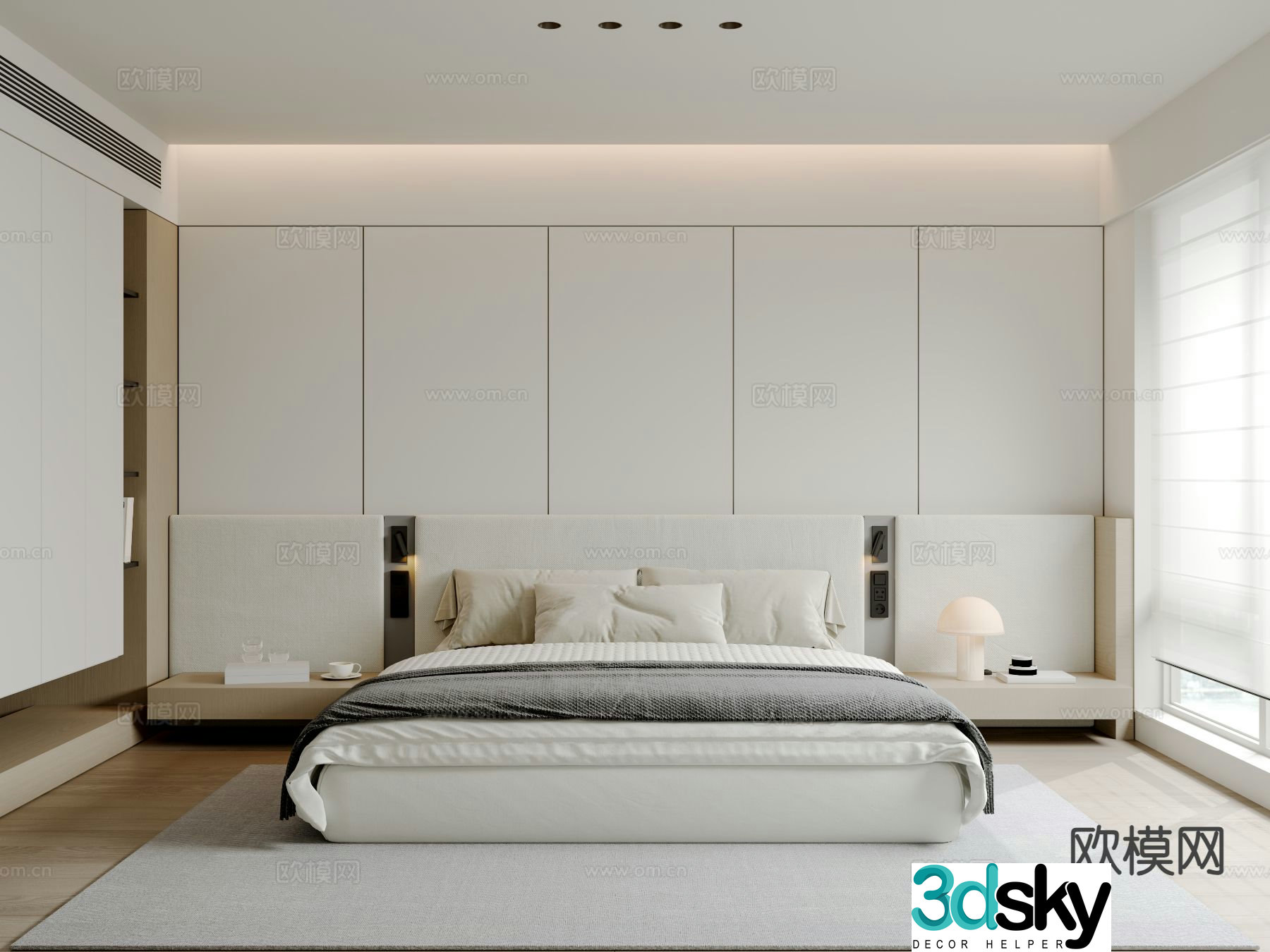 Modern bedroom master bedroom 3d model
