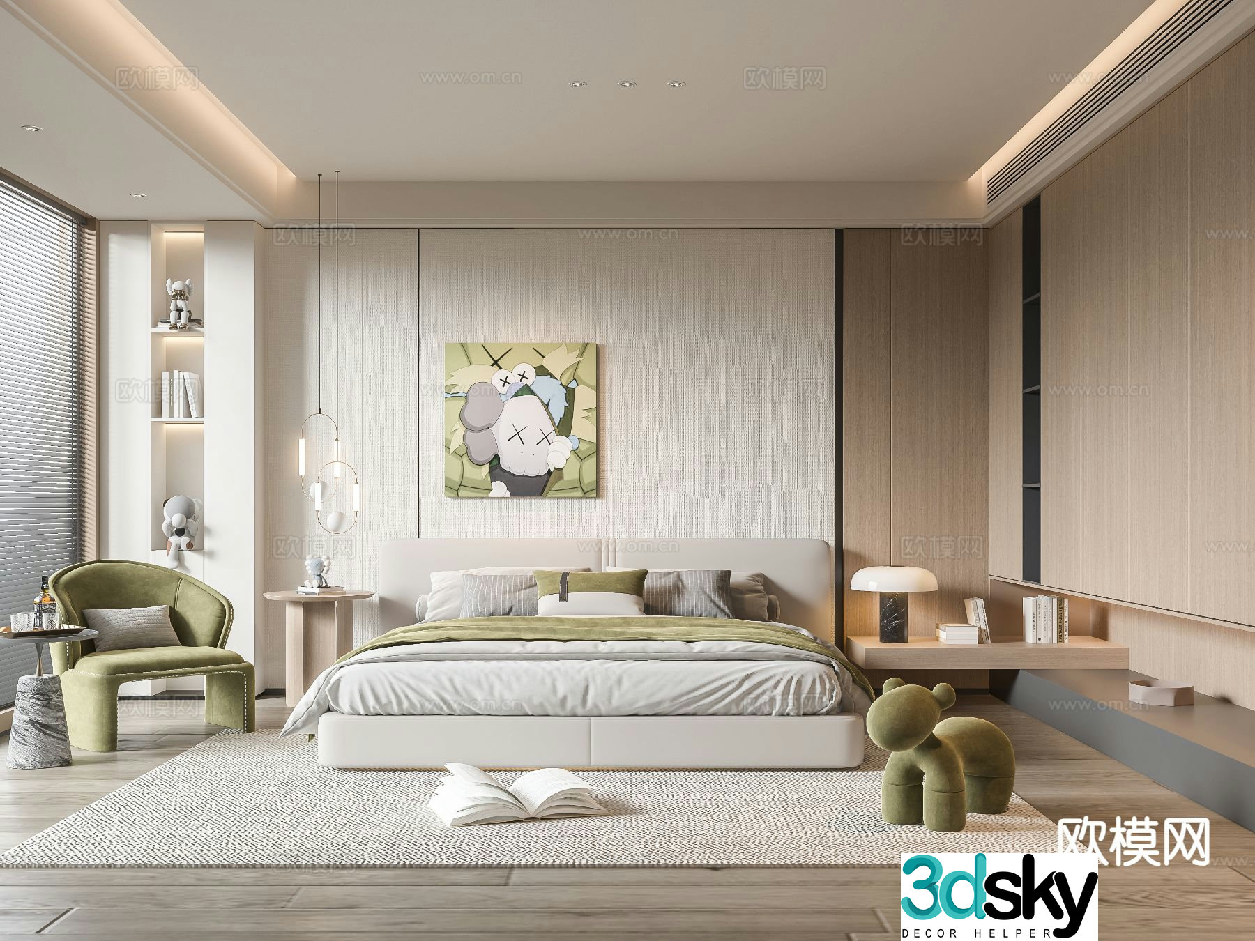 Modern bedroom boy’s room 3d model