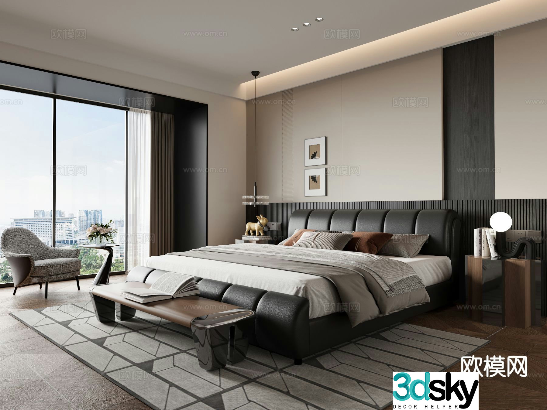 Italian style bedroom master bedroom 3d model