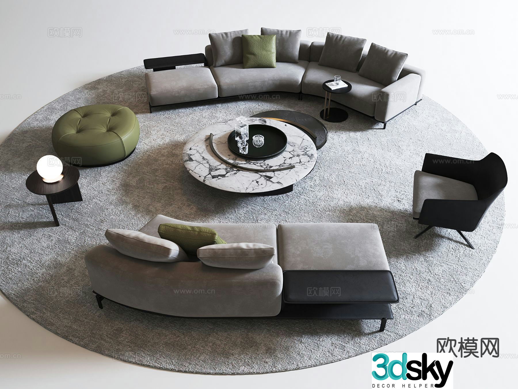 Modern sectional sofa 3d model