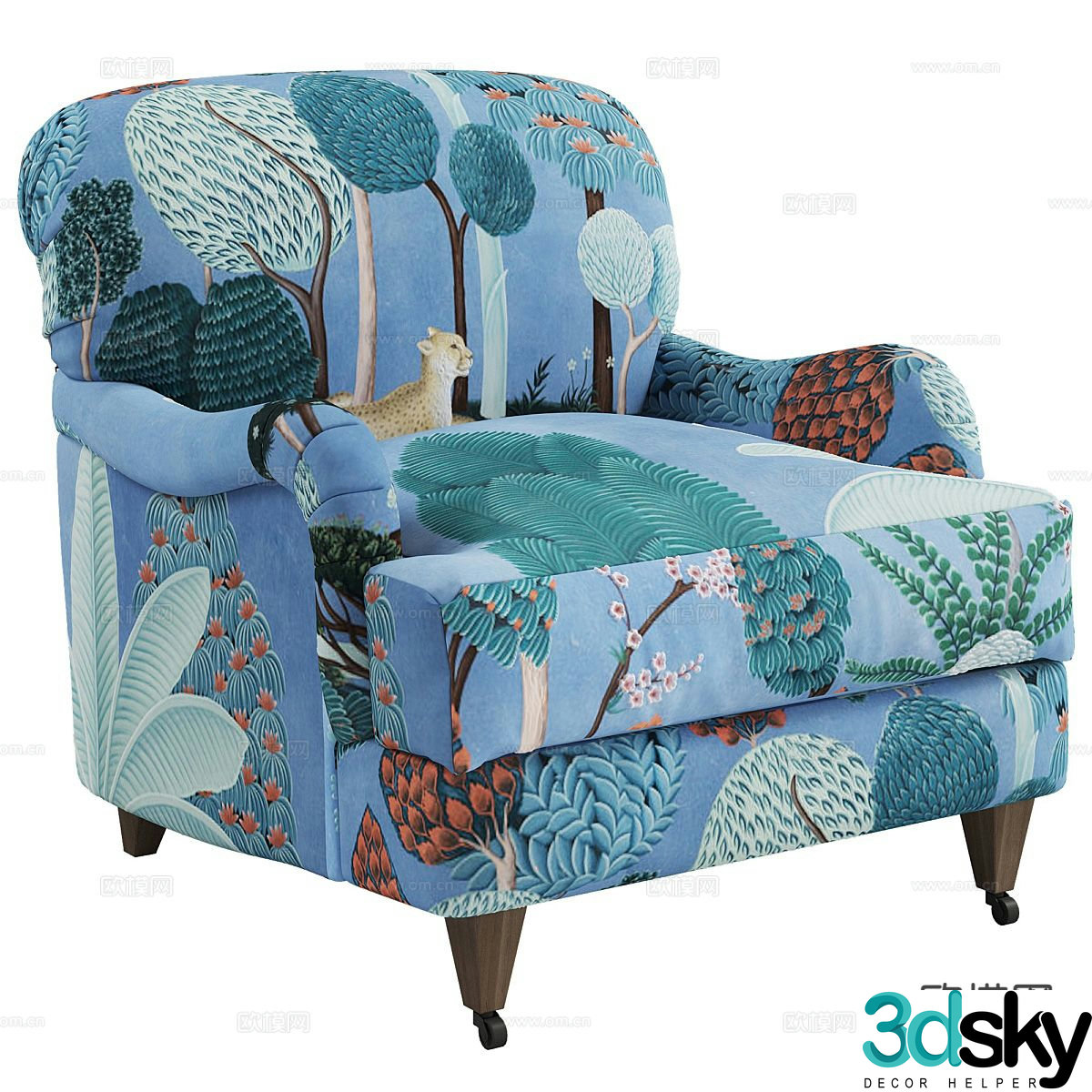 American single sofa 3d model