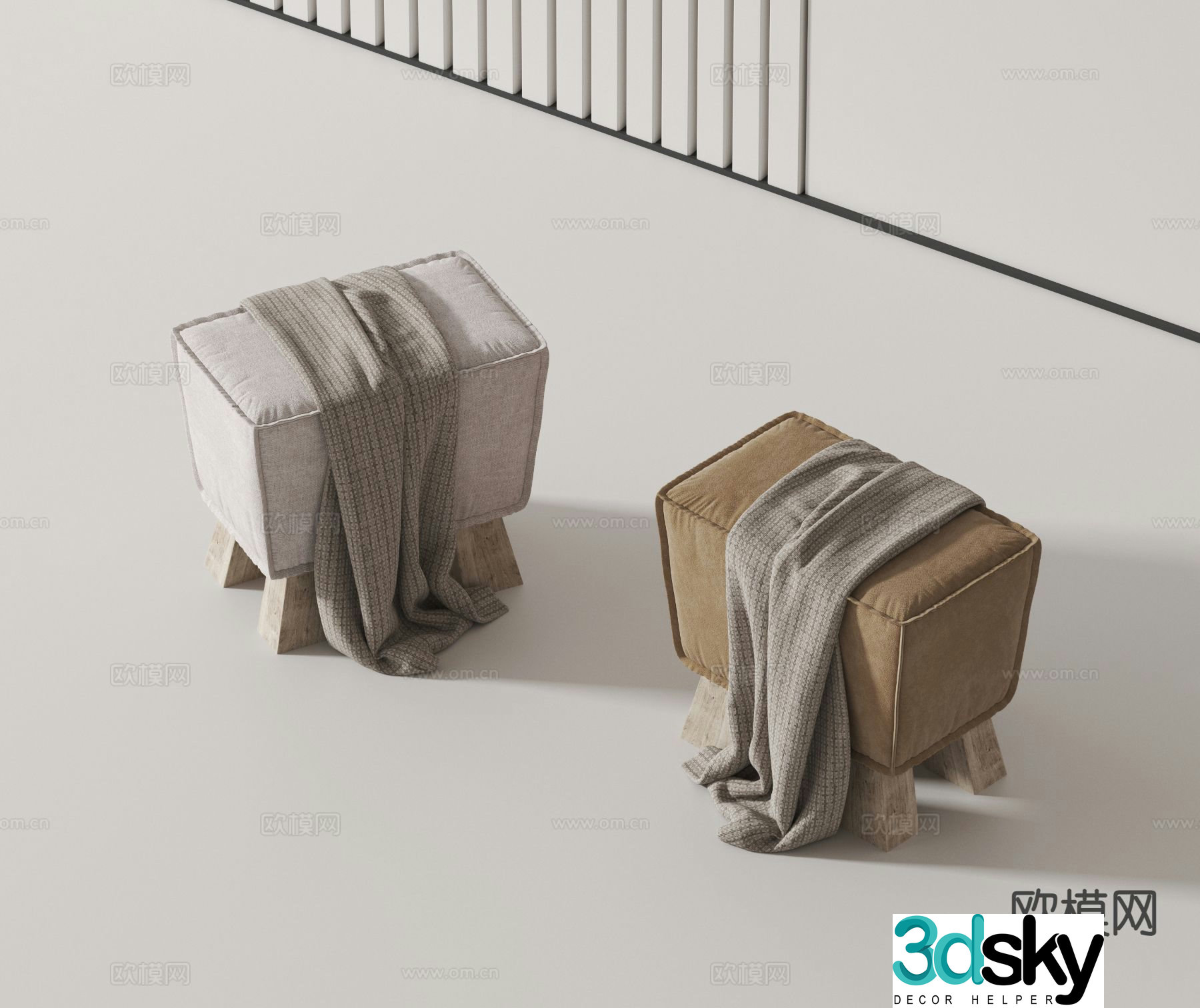 Modern stool sofa stool 3d model