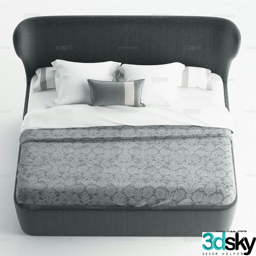 Modern double bed 3d model