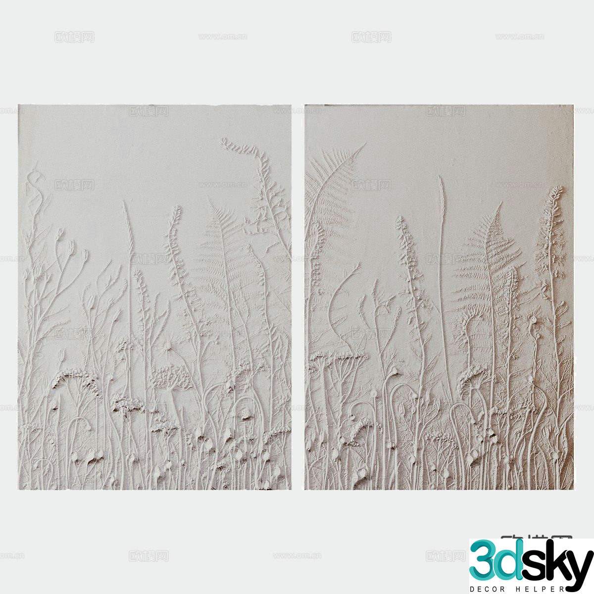 Wabi-sabi style hanging painting 3D model of three-dimensional painting