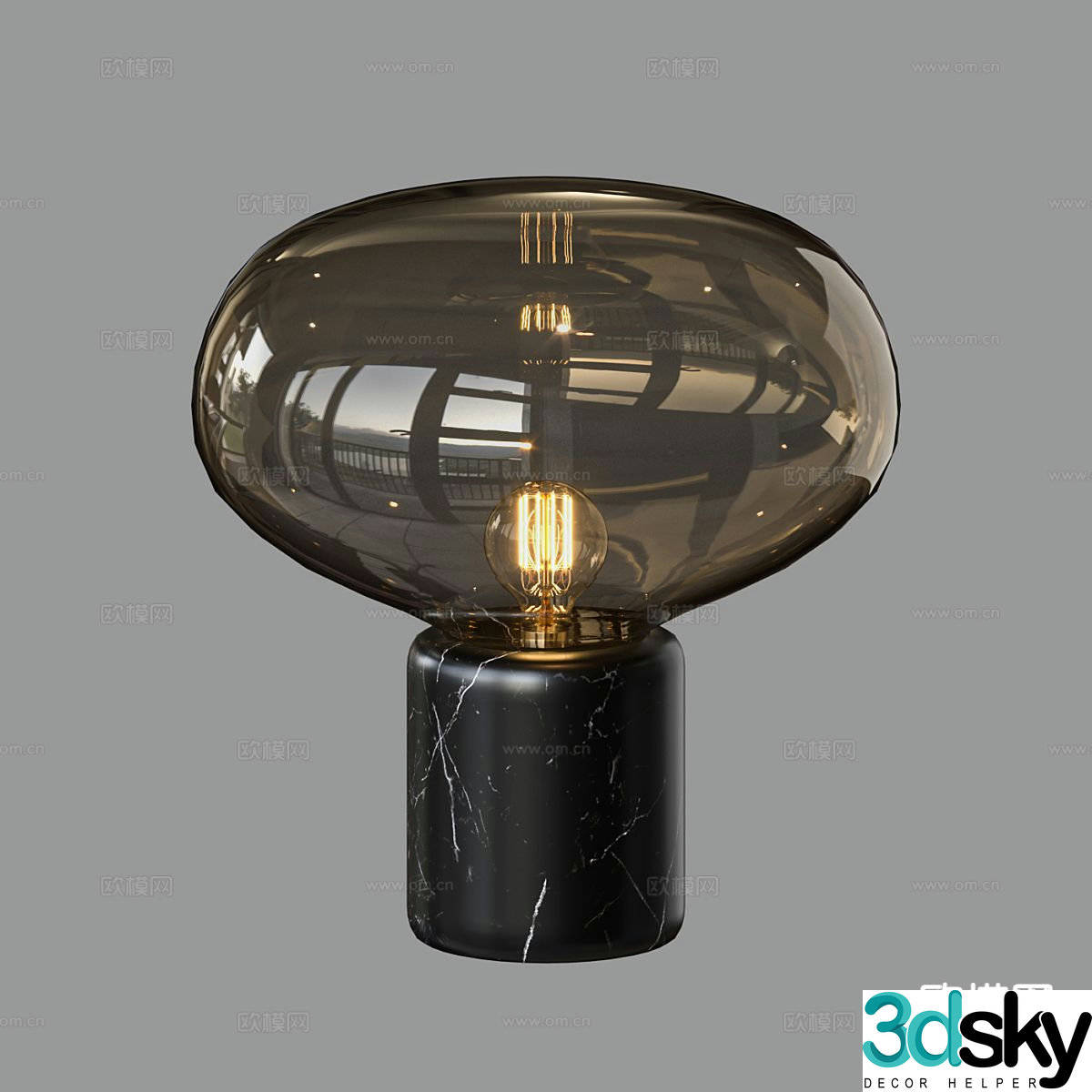 Modern glass table lamp 3d model
