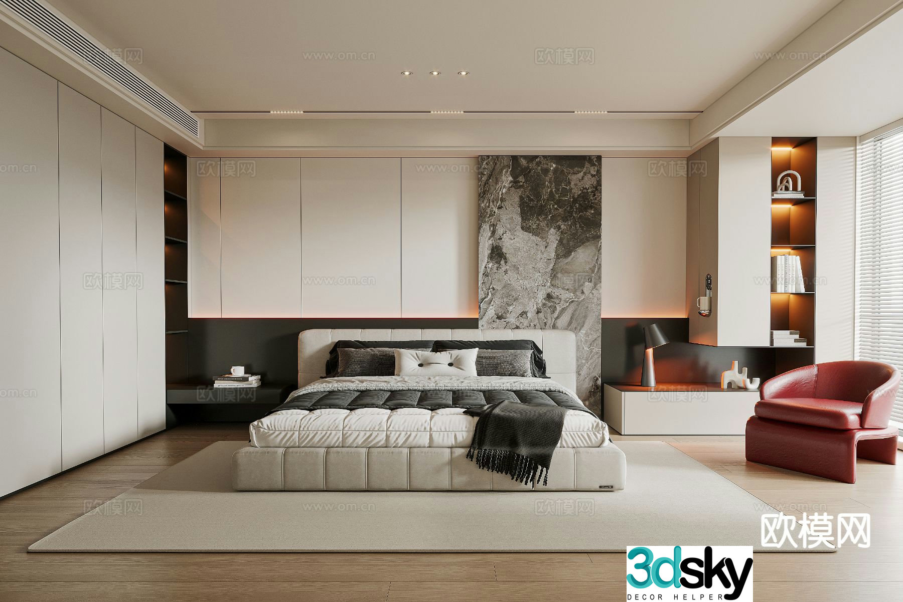 Italian style bedroom master bedroom 3d model