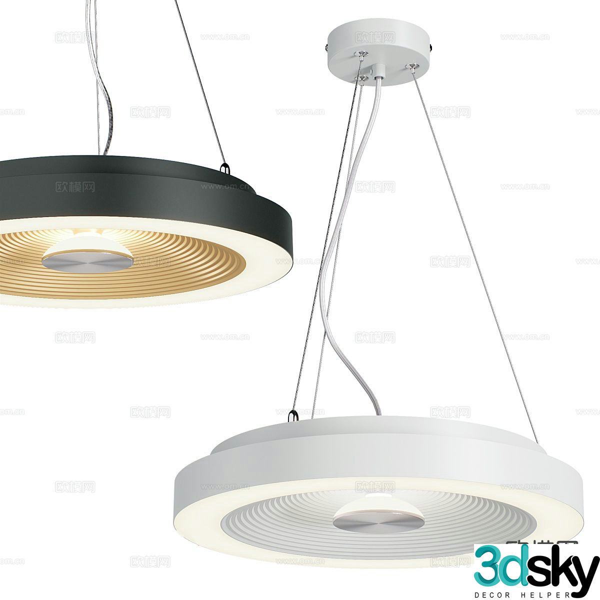 Simple chandelier round chandelier 3d model