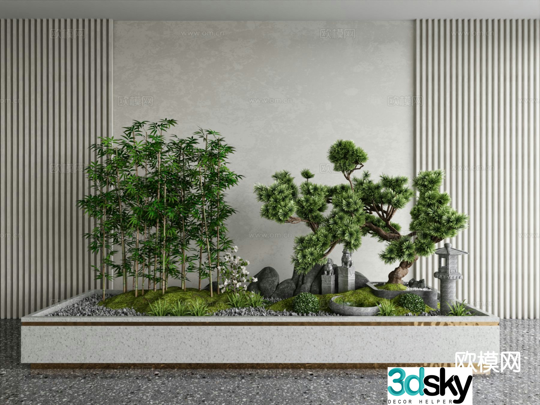 Modern interior landscape Duanjing 3d model