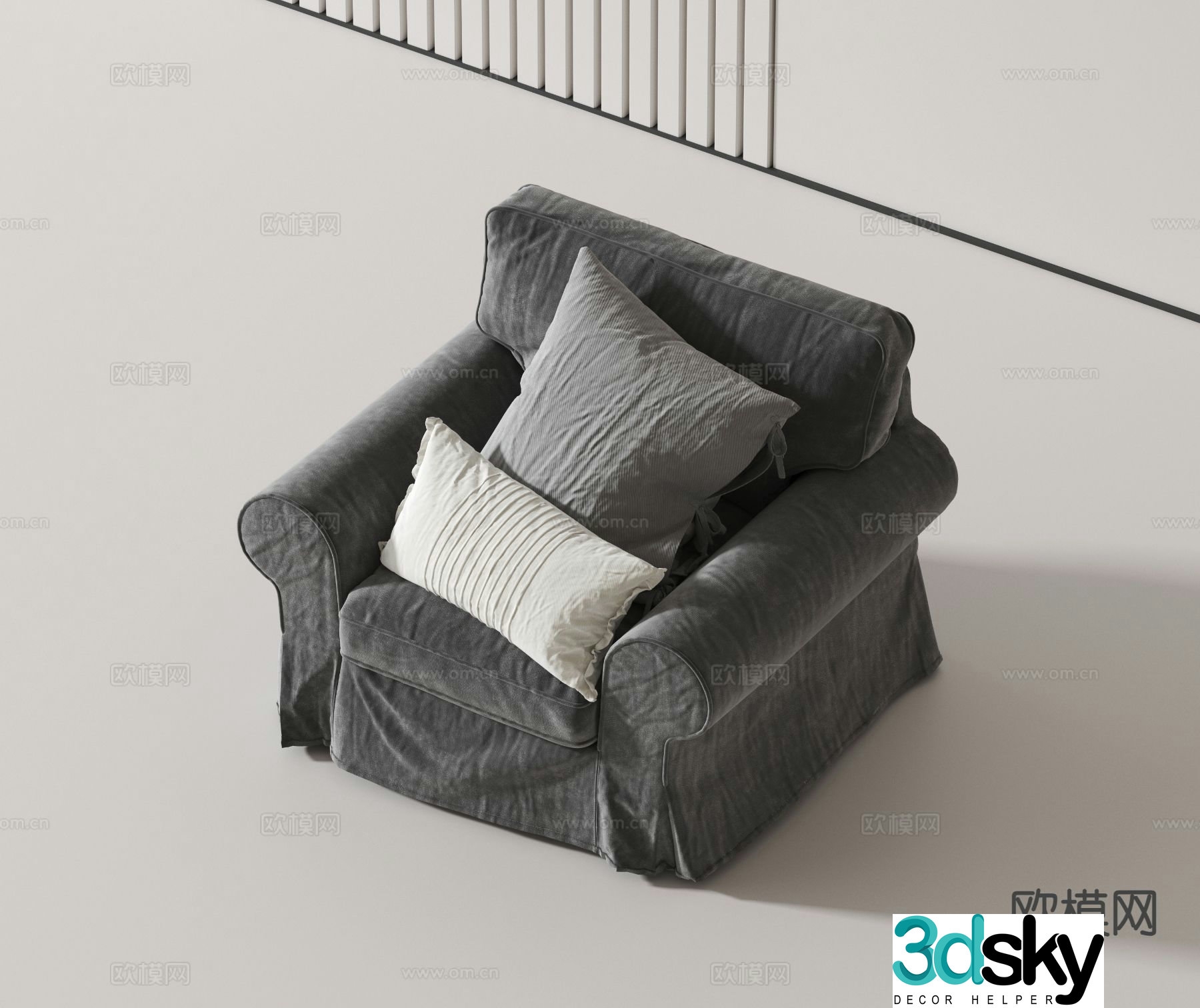 American single sofa 3d model