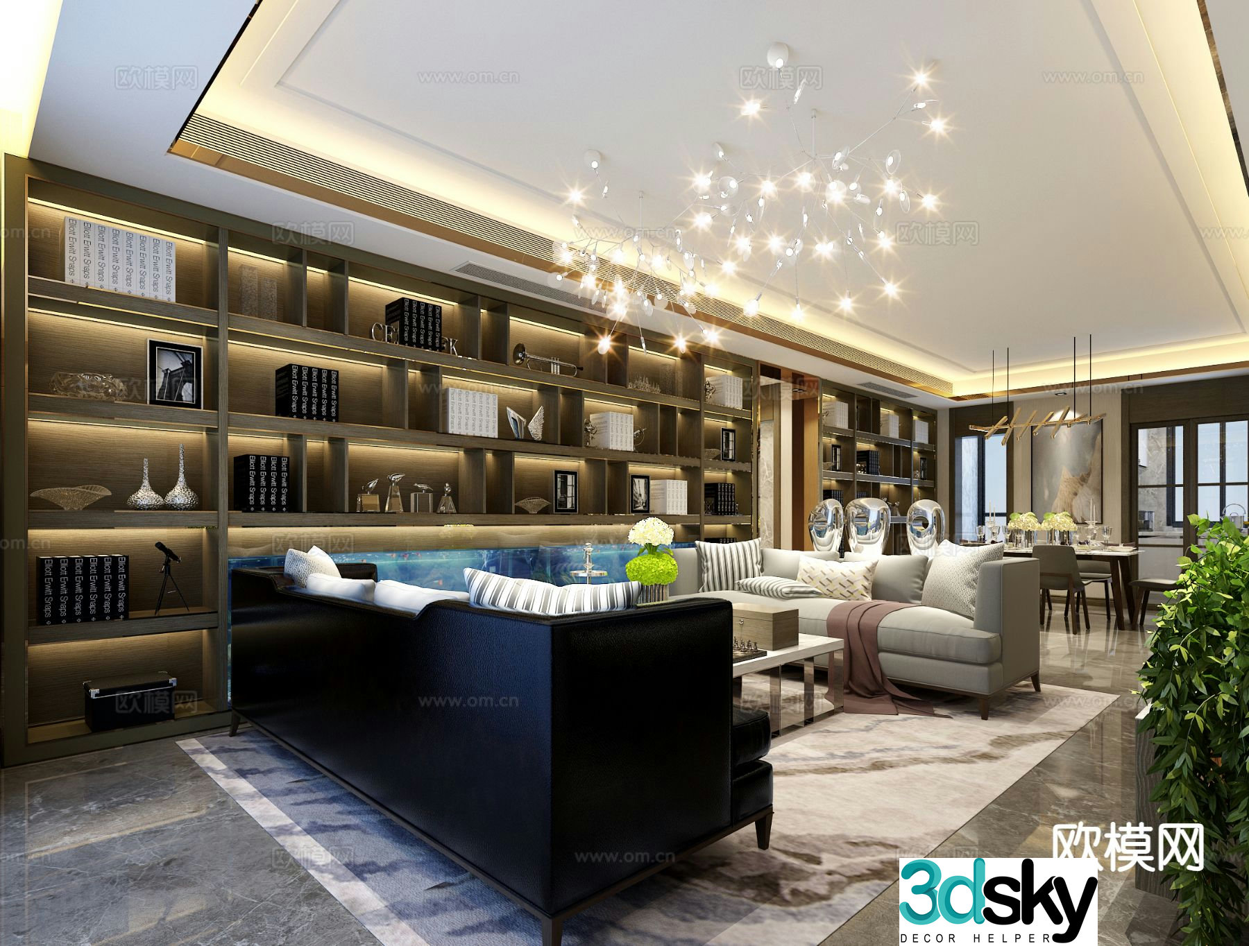 Modern guest restaurant 3d model