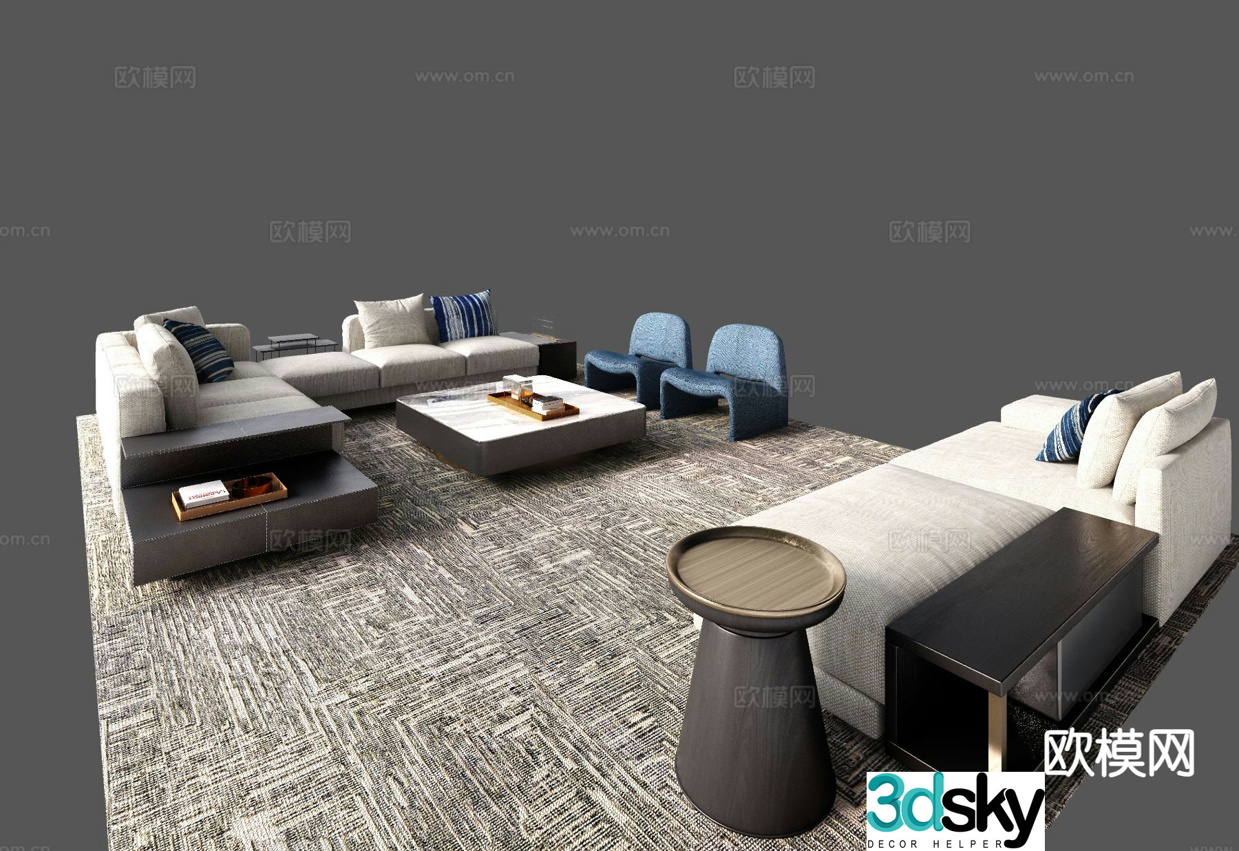Modern sectional sofa 3d model