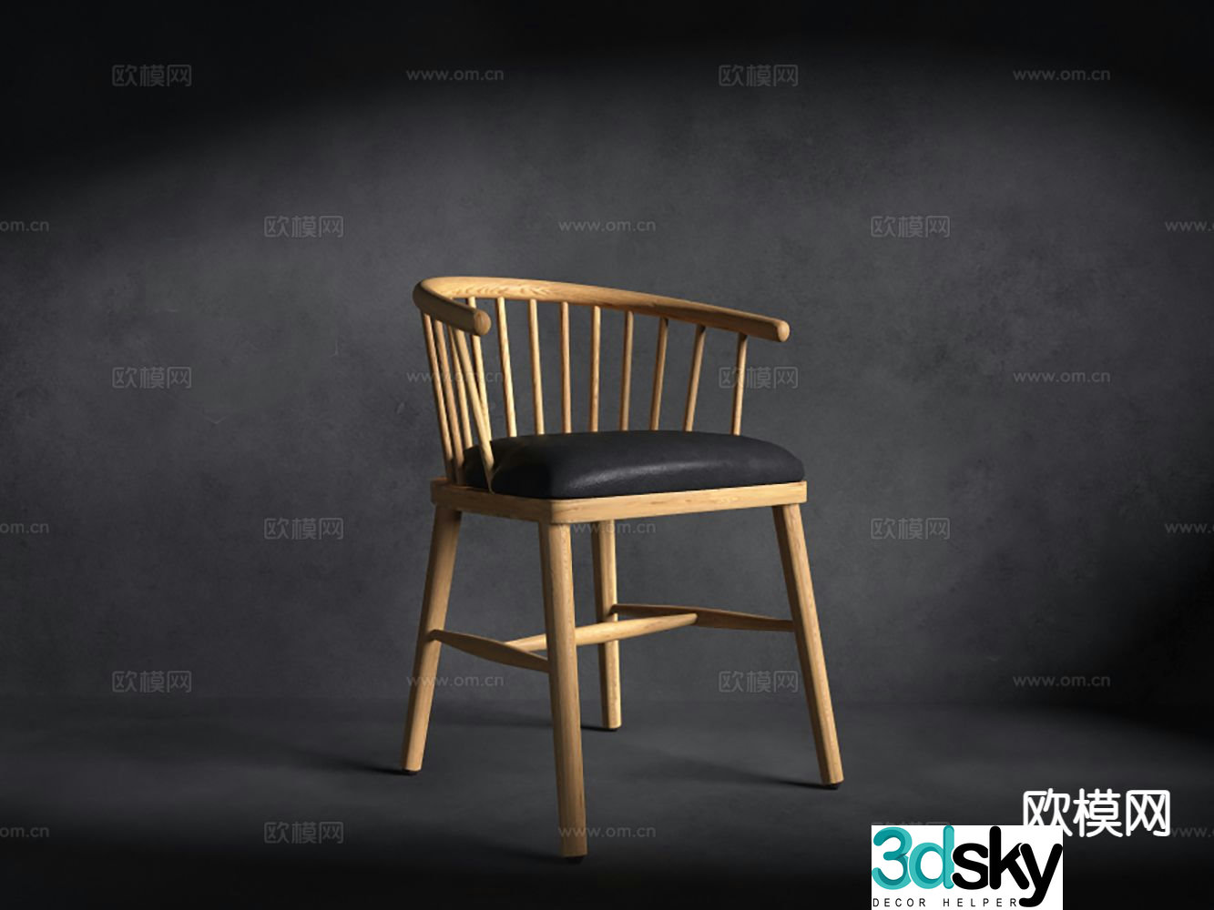 New Chinese style wooden chair chair armchair 3d model