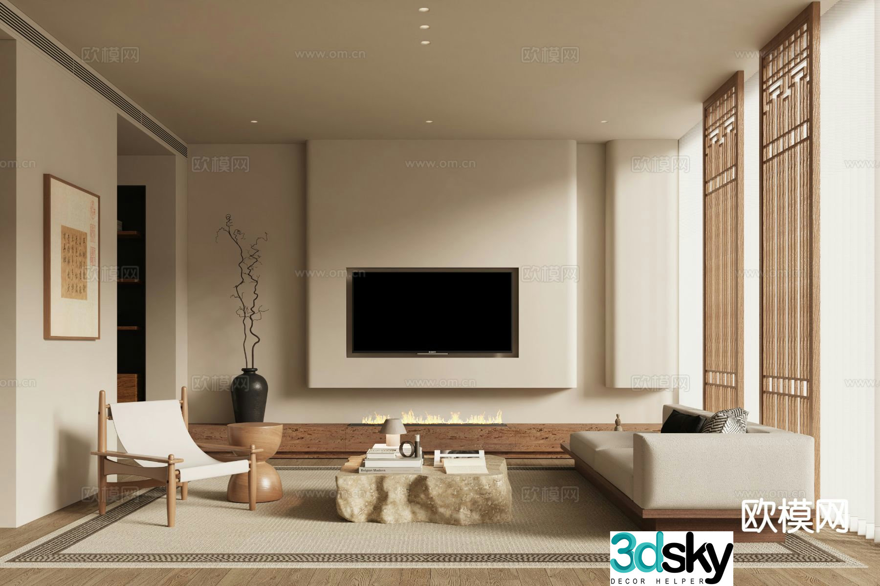 New Chinese style living room 3d model