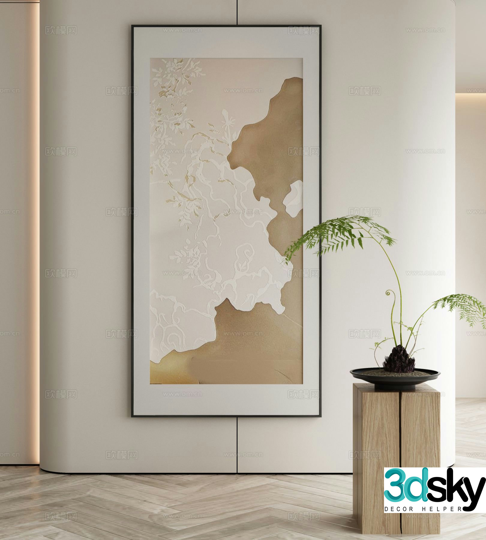 New Chinese style decorative painting abstract painting 3d model