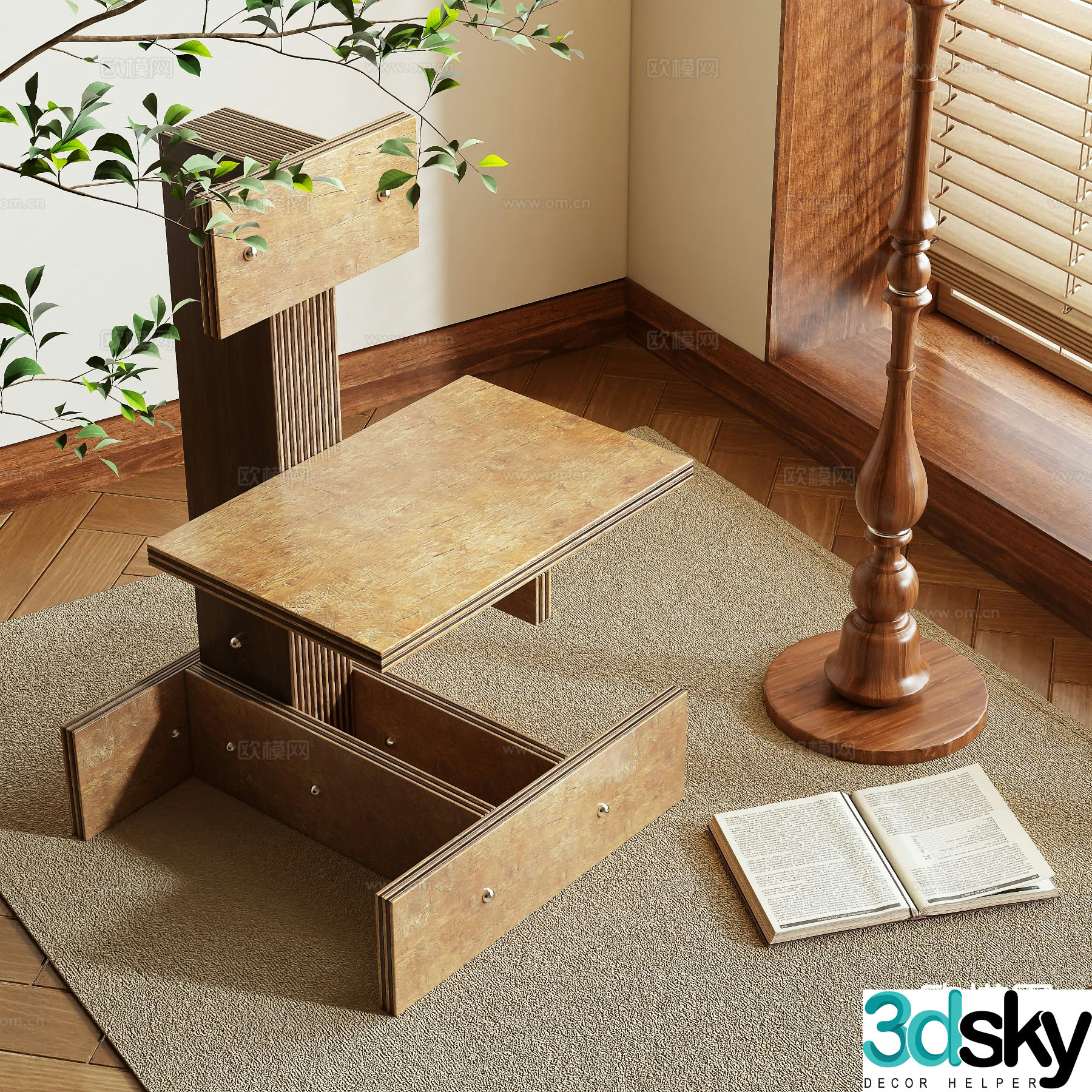 Medieval style chair leisure chair 3d model