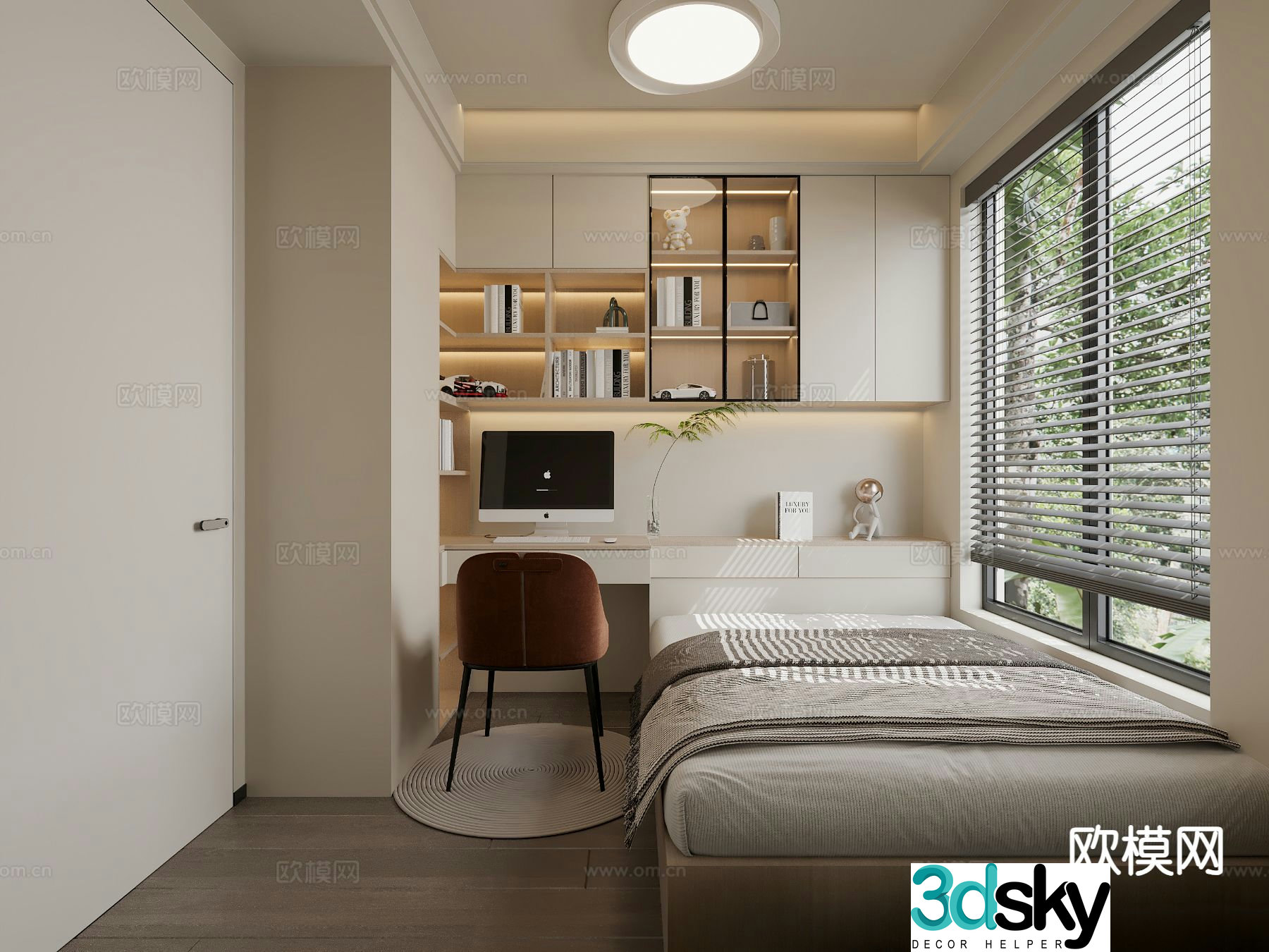 Modern tatami bedroom second bedroom 3d model
