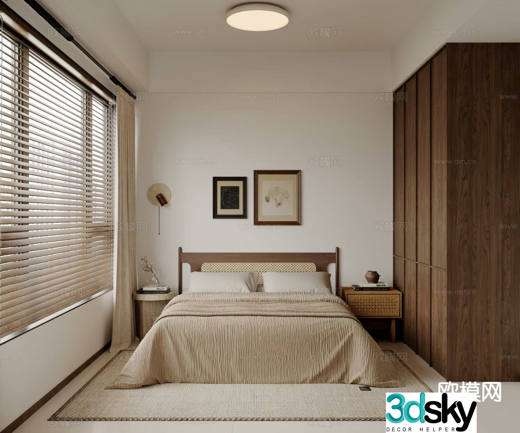 Medieval style bedroom master bedroom 3d model
