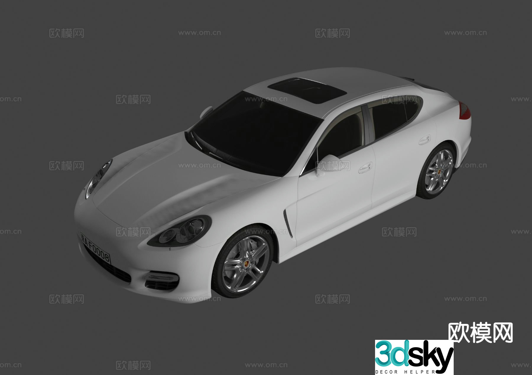 white car sedan 3d model