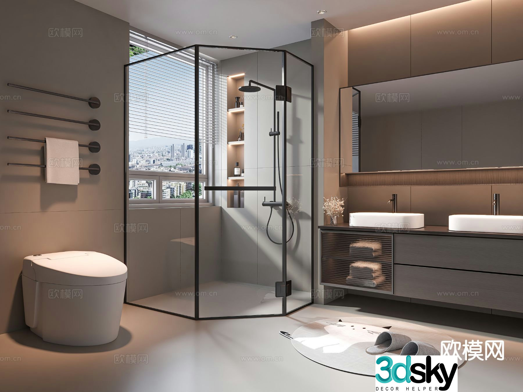 Modern bathroom bathroom 3d model