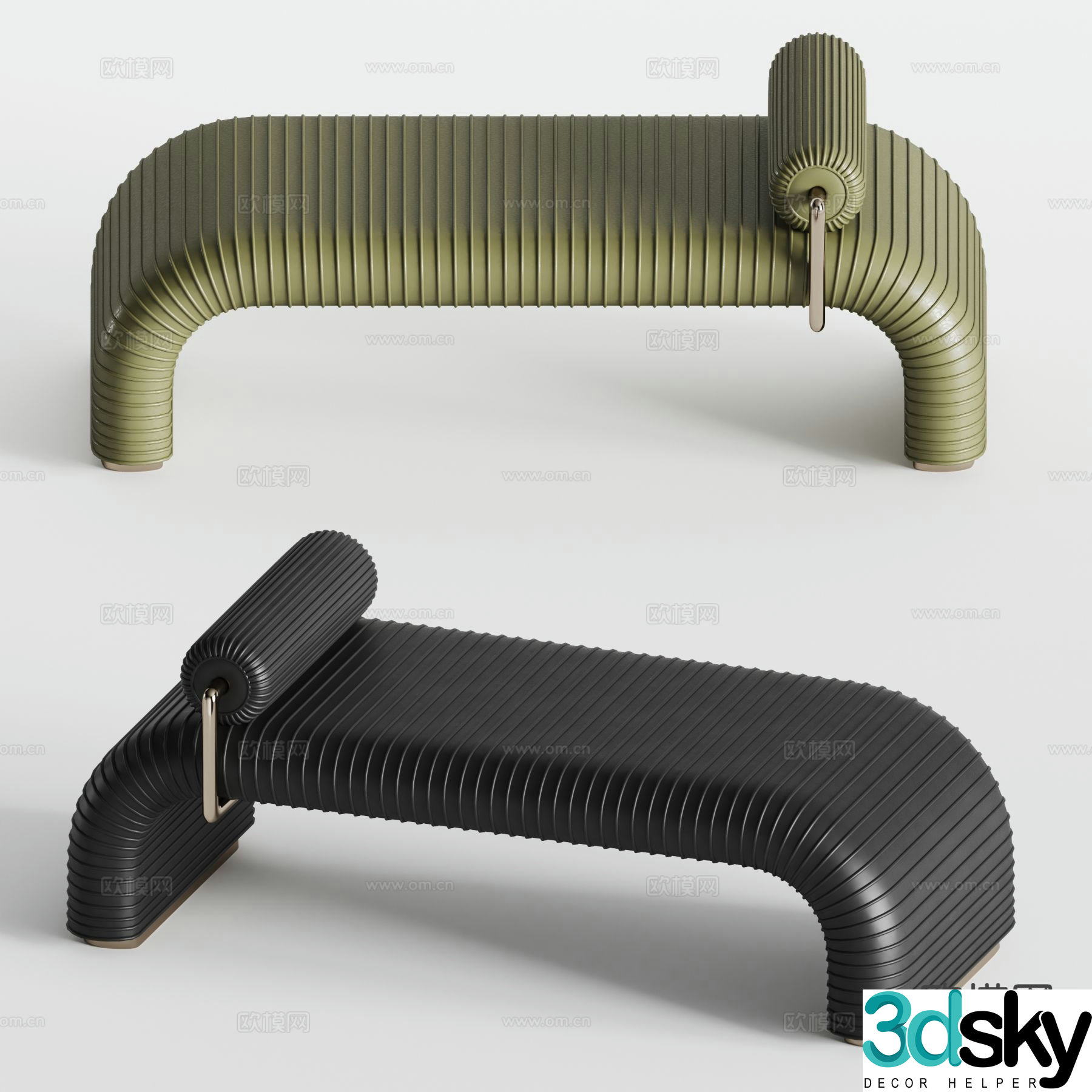 Edra modern bench stool sofa stool 3d model
