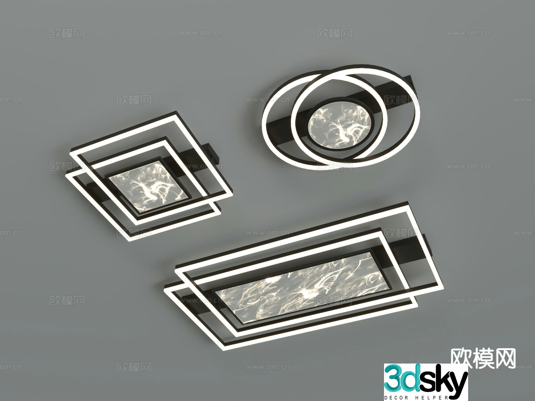 Modern minimalist ceiling lamp 3d model