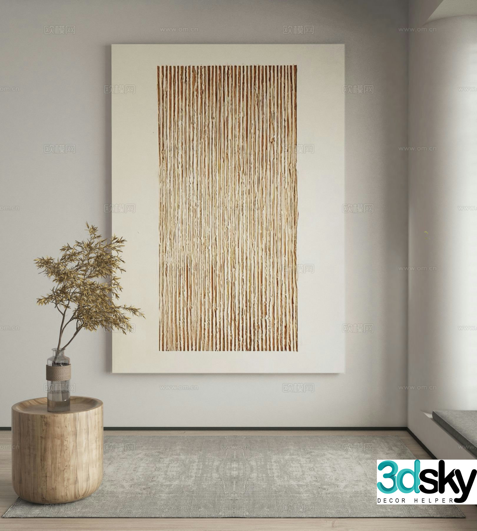 Modern texture painting decorative painting 3d model