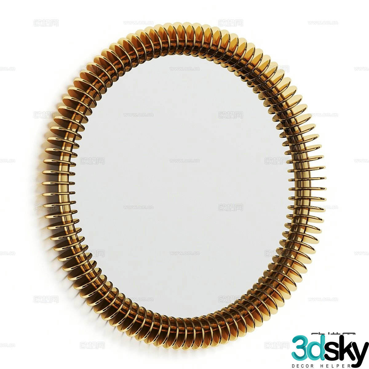 European round mirror hanging mirror 3d model