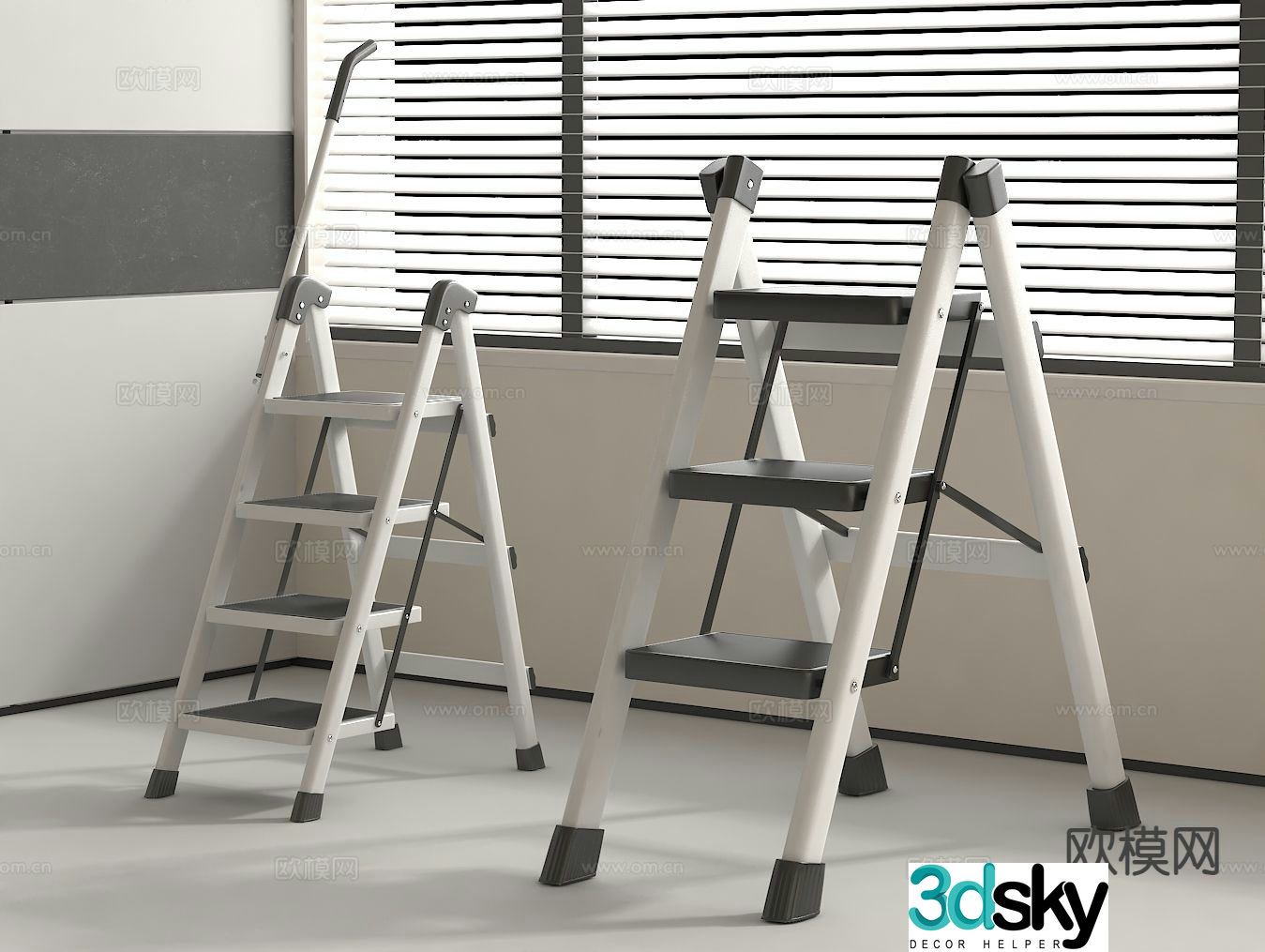 ladder herringbone ladder climbing ladder folding ladder 3d model