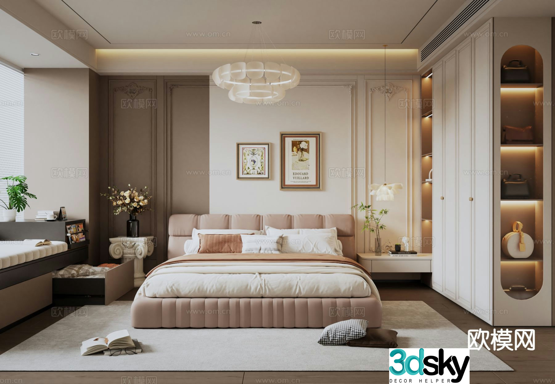 French bedroom master bedroom 3d model