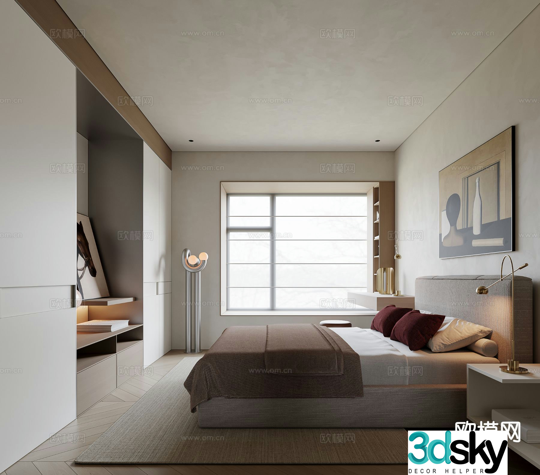 Medieval style bedroom master bedroom 3d model