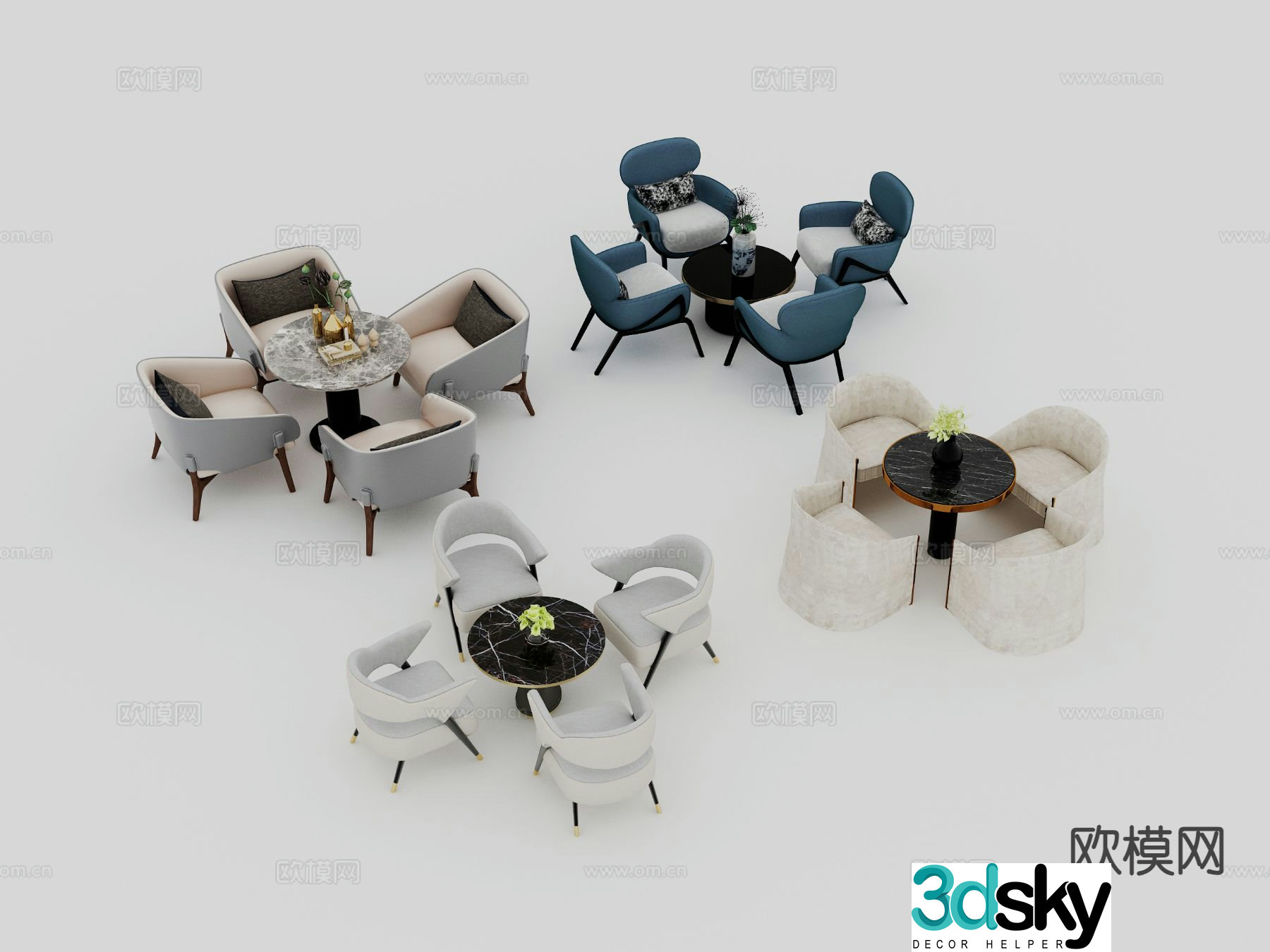 Leisure tables and chairs Negotiation tables and chairs 3d model