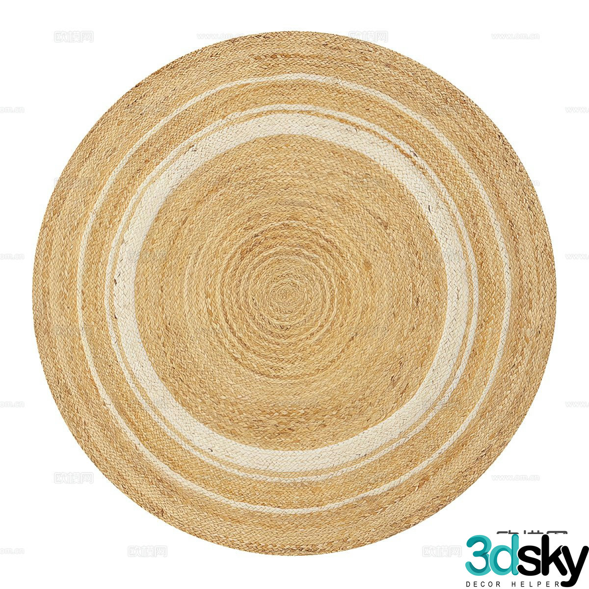 Nordic round rug plush rug 3d model