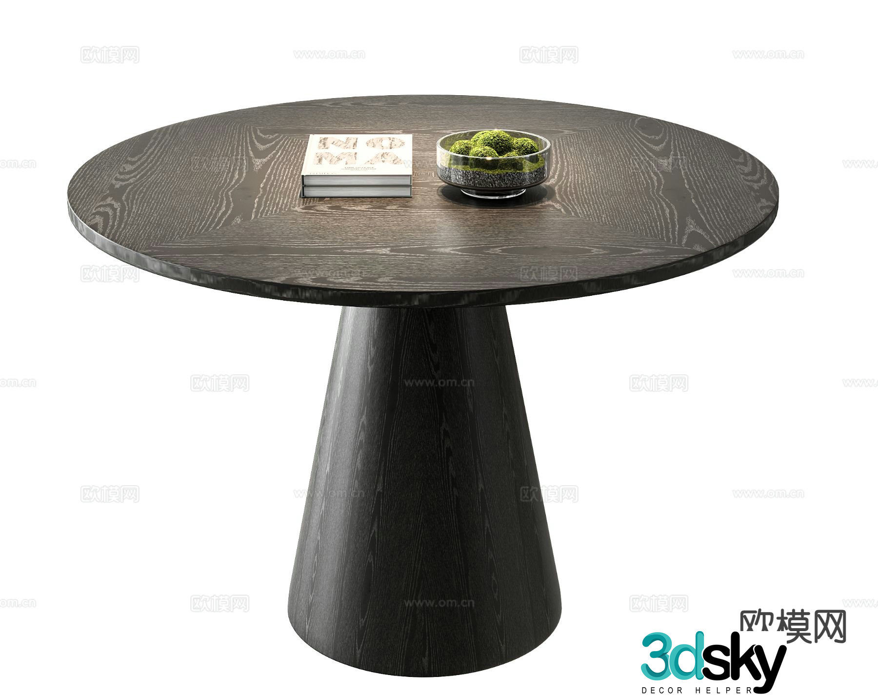 Modern round table dining table 3d model