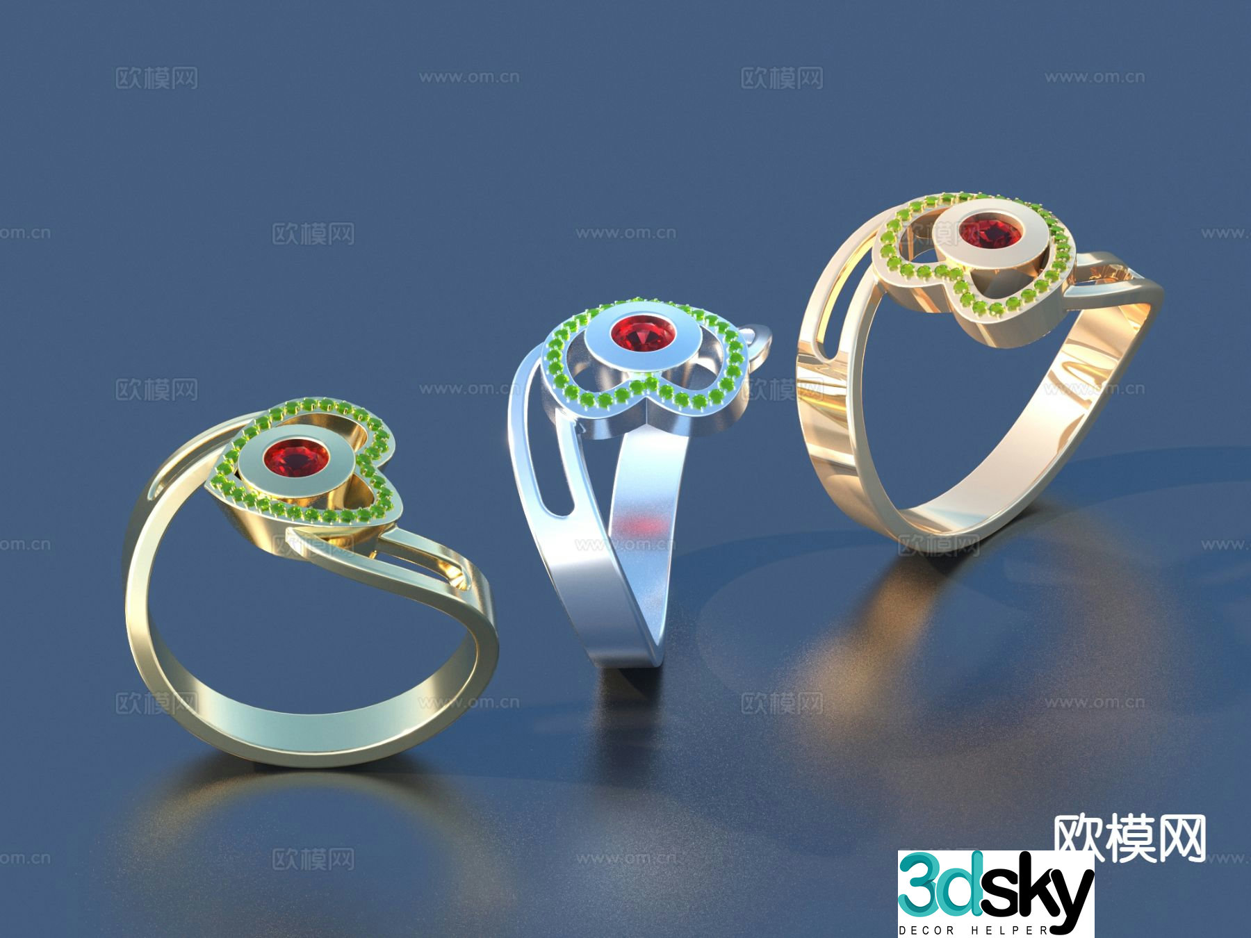Ring diamond ring gemstone ring 3d model
