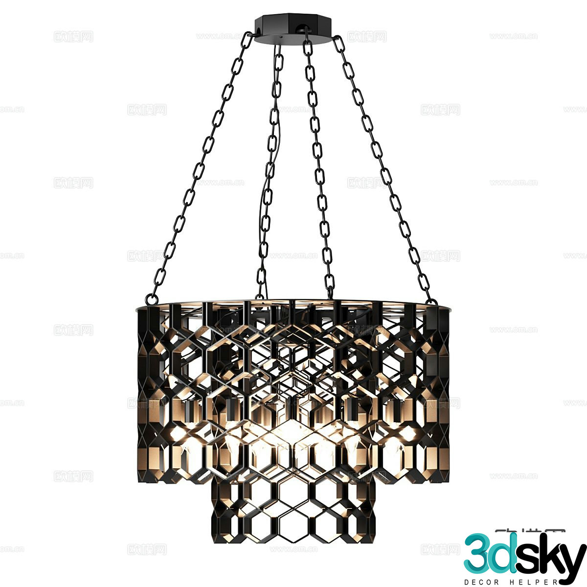 Light luxury chandelier 3d model