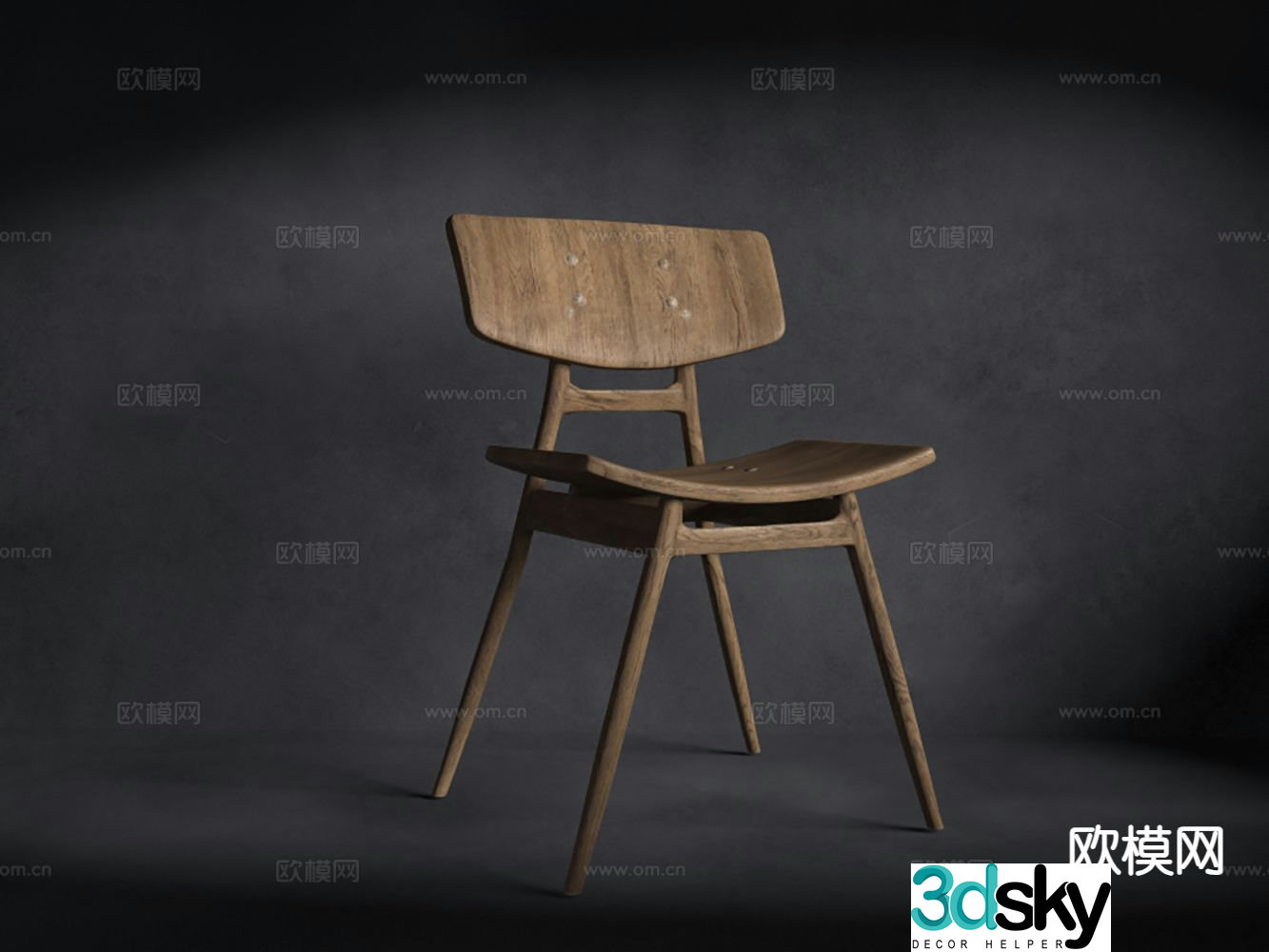 Wabi-sabi dining chair single chair chair leisure chair tea chair 3d model