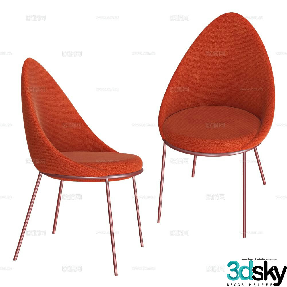 MISSANA Italian style chair single chair dining chair 3d model