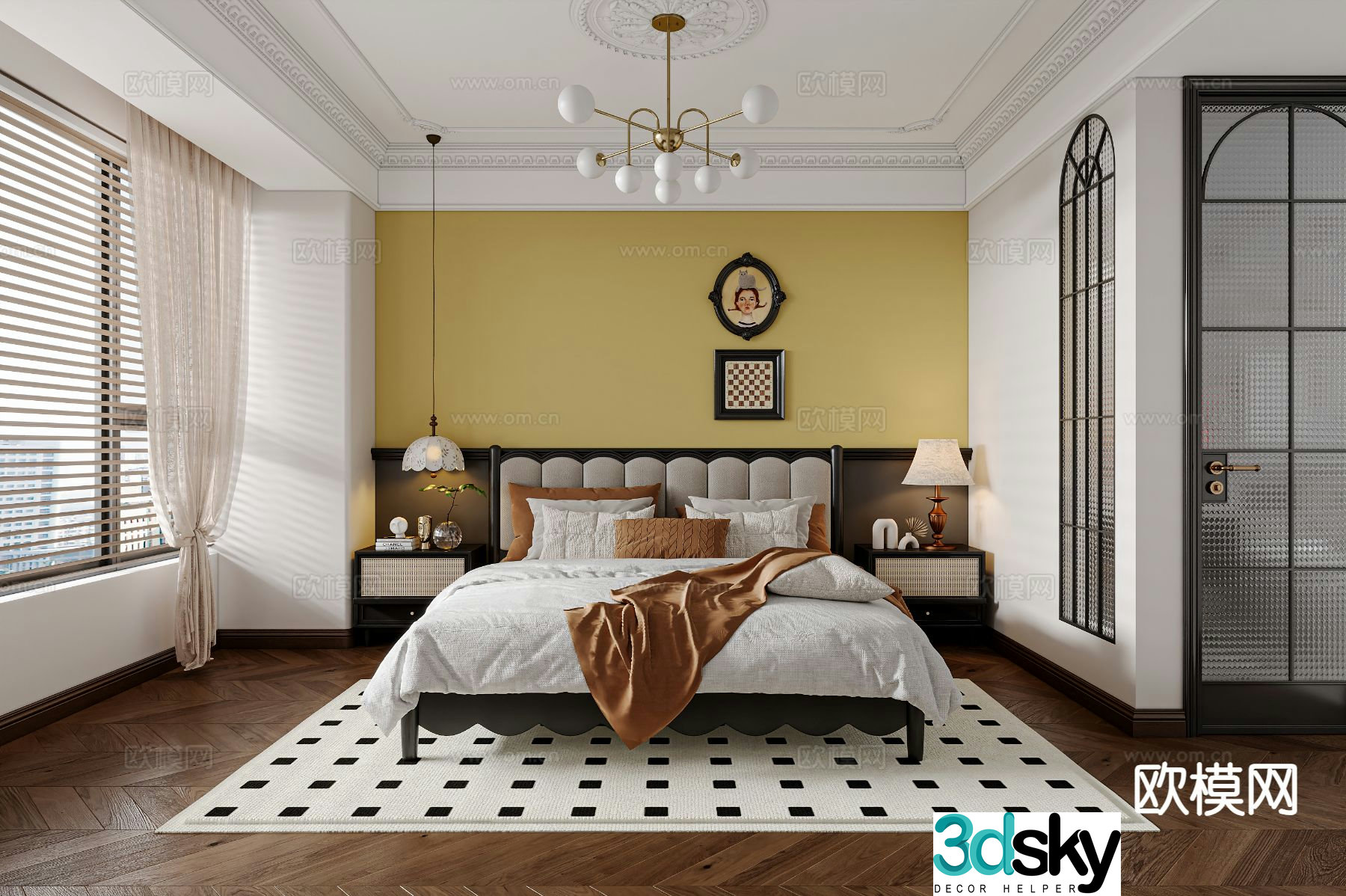 French bedroom master bedroom 3d model