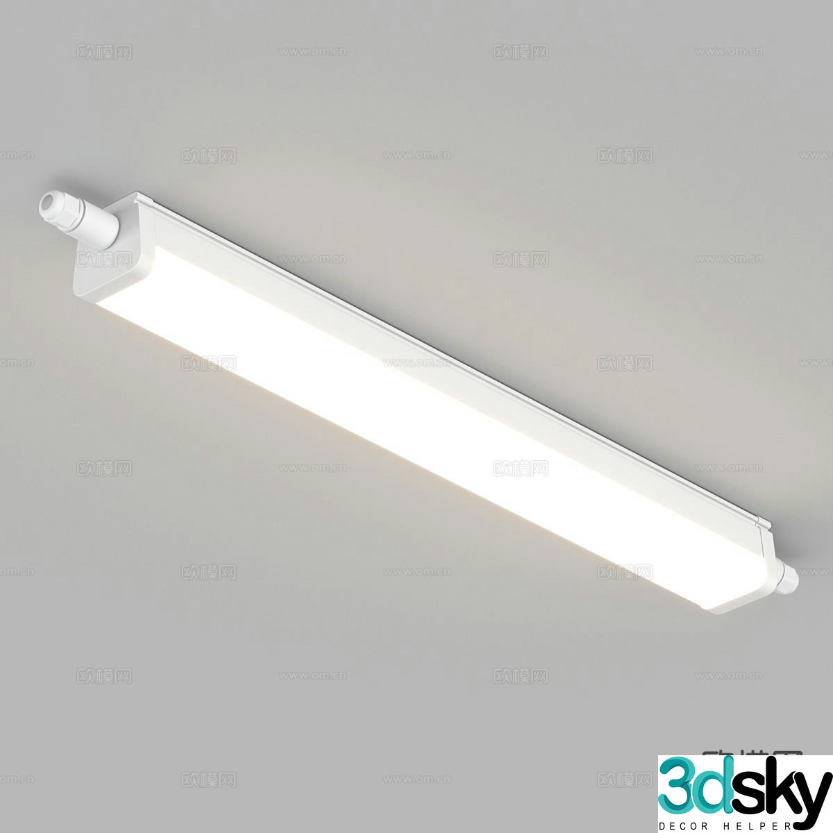 Long lamp lamp tube simple ceiling lamp incandescent lamp 3d model