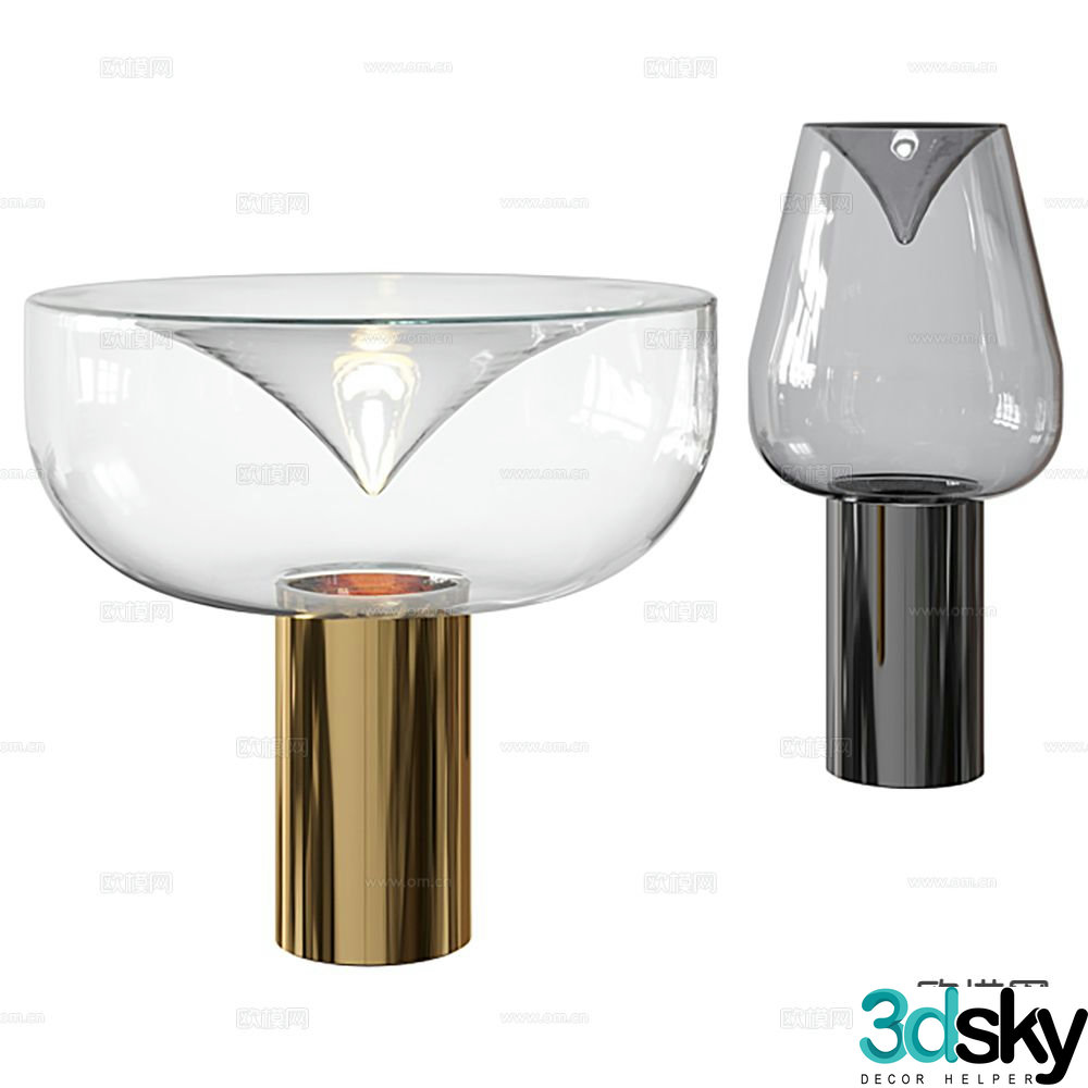 Italian glass table lamp 3d model