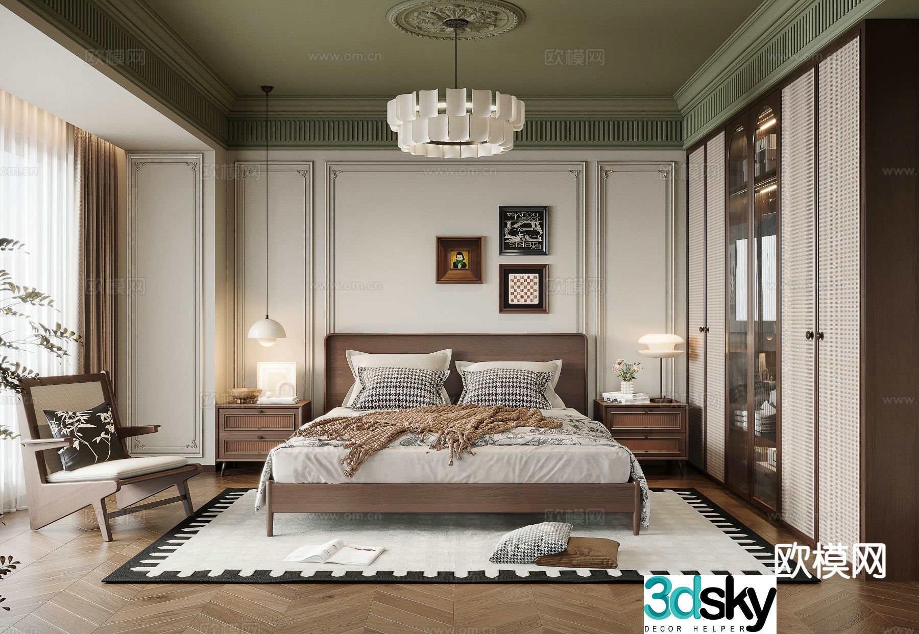 French medieval style bedroom master bedroom 3D model