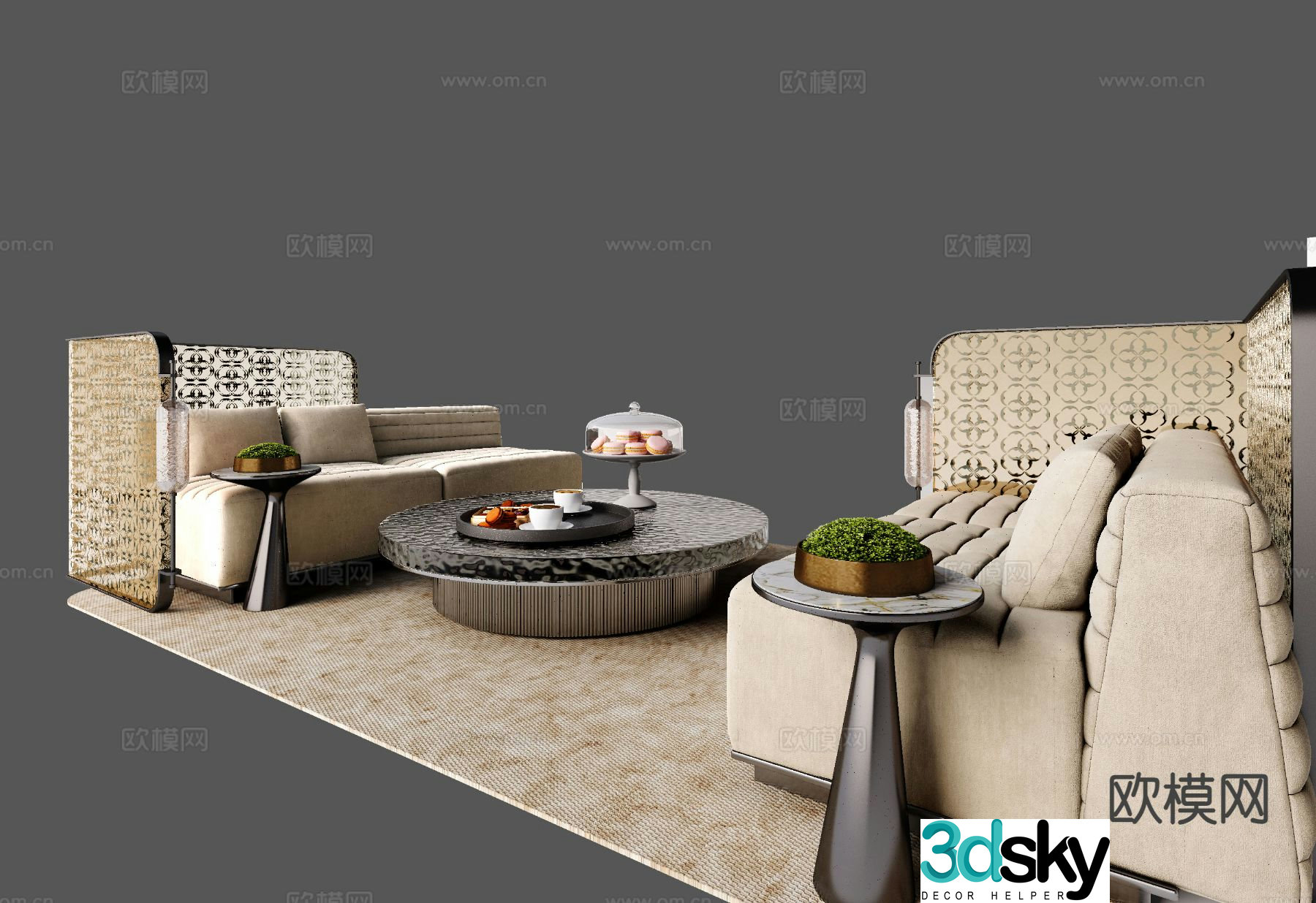 Modern sectional sofa 3d model