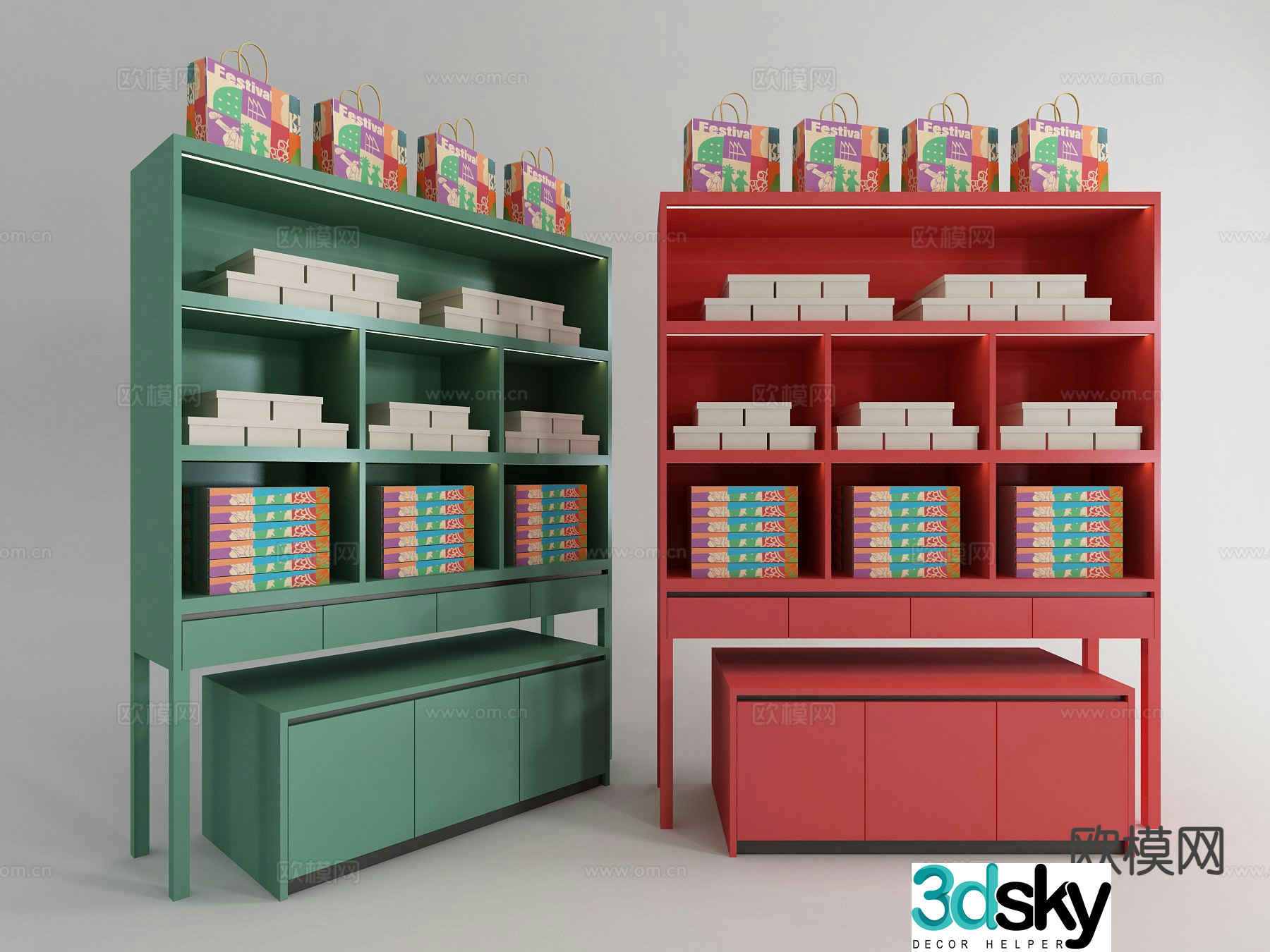 Modern cultural and creative gift shop display cabinet 3D model