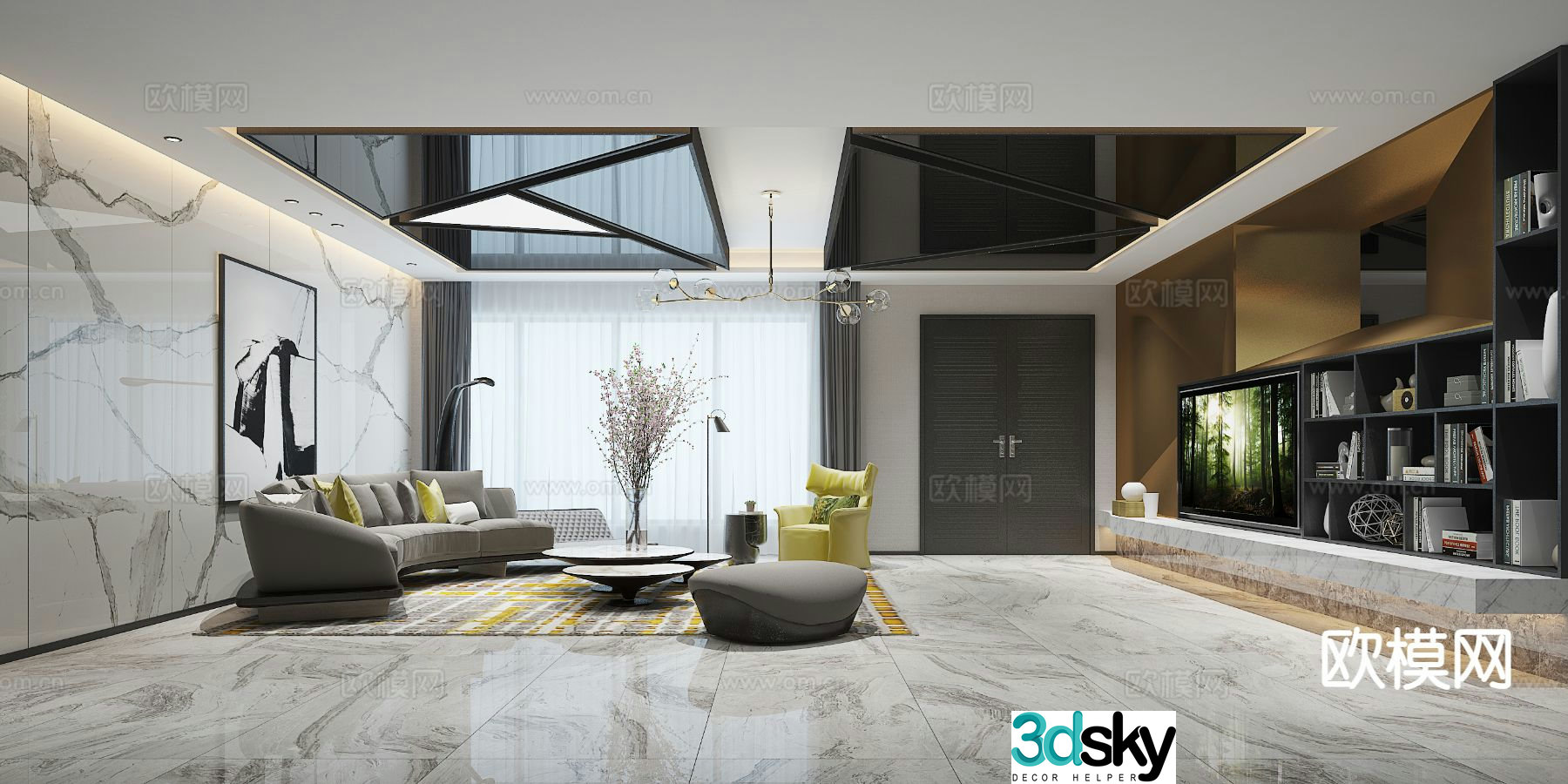 Modern living room 3d model