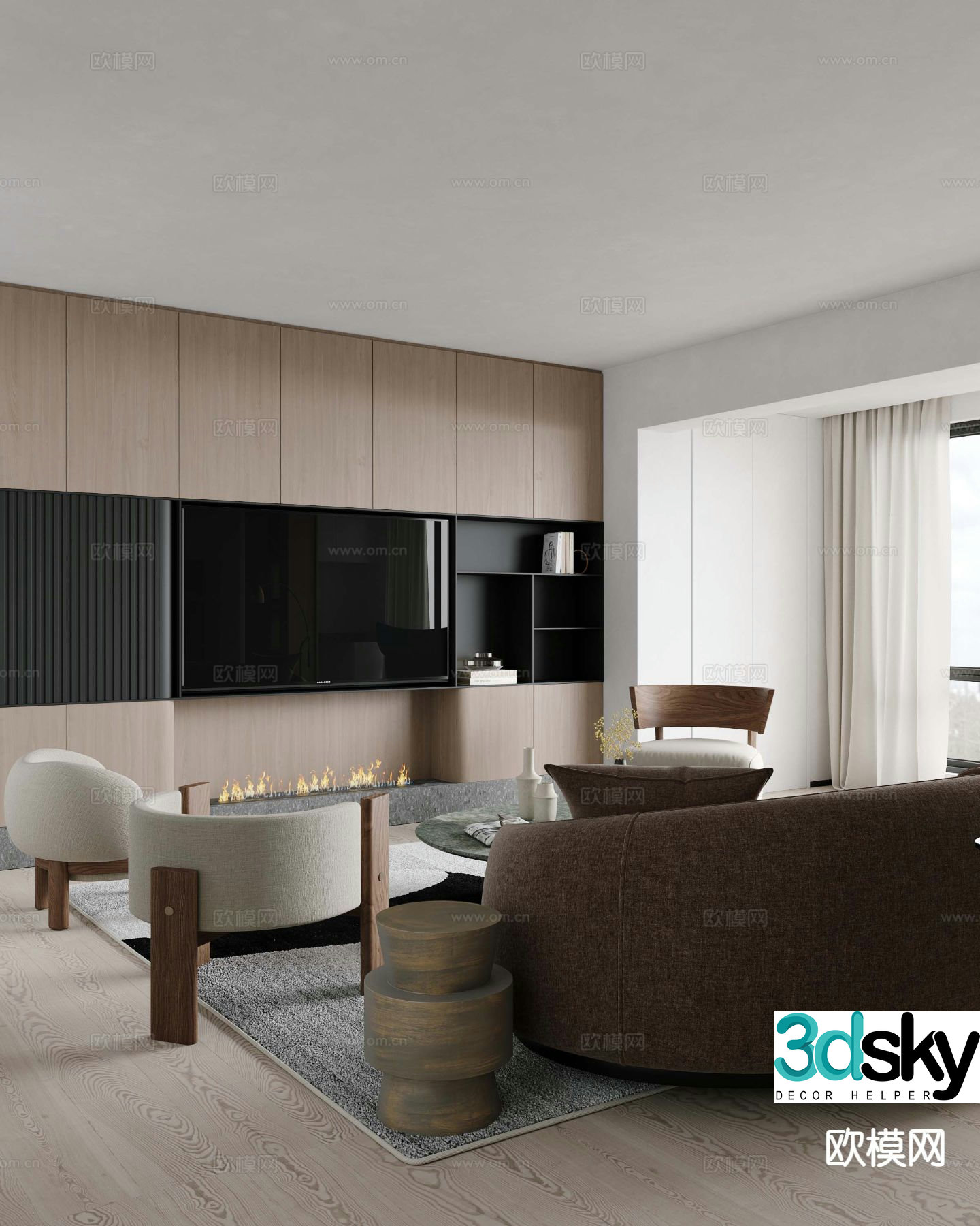 Modern living room 3d model